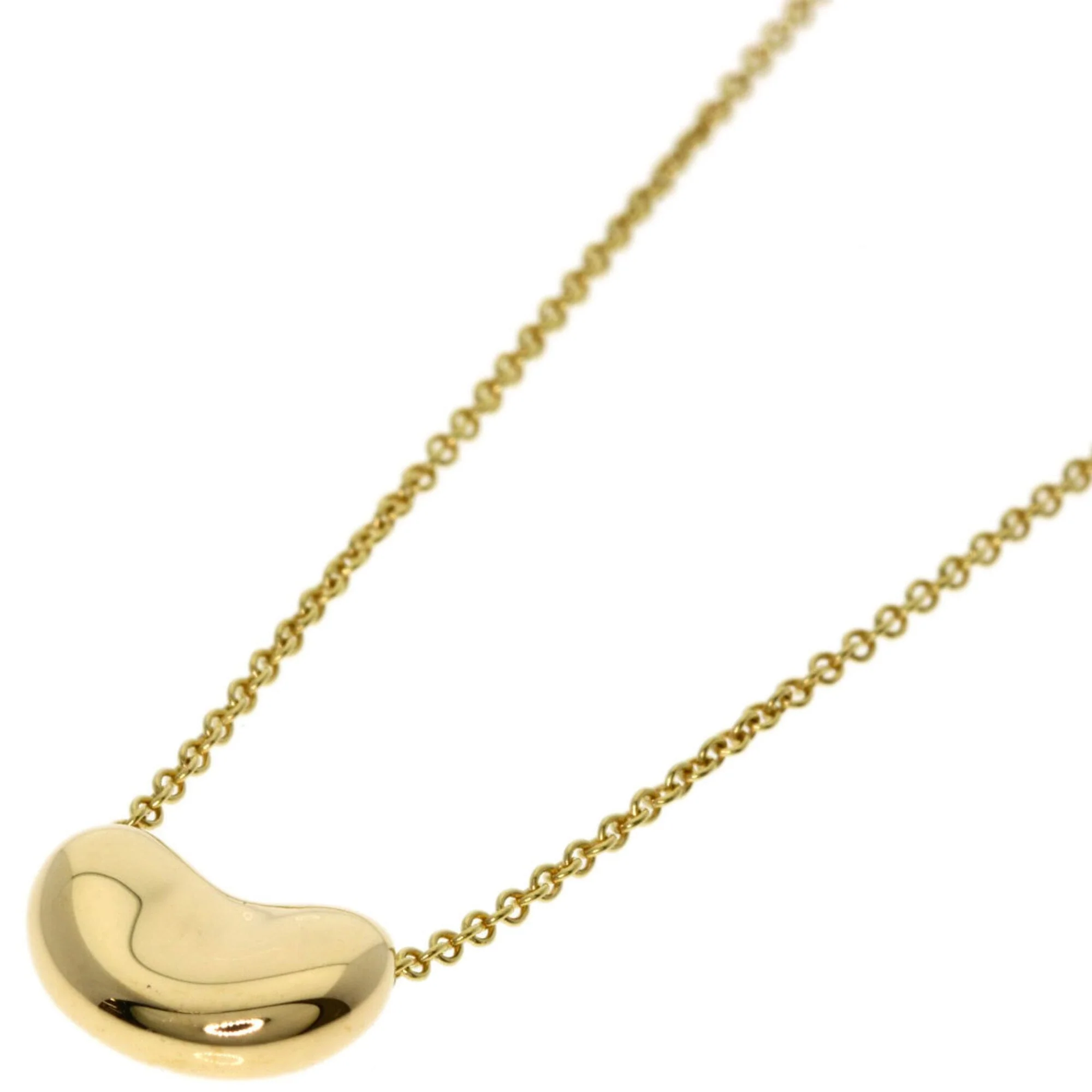 Bean Pendant Necklace 18K Yellow Gold 7.7mm