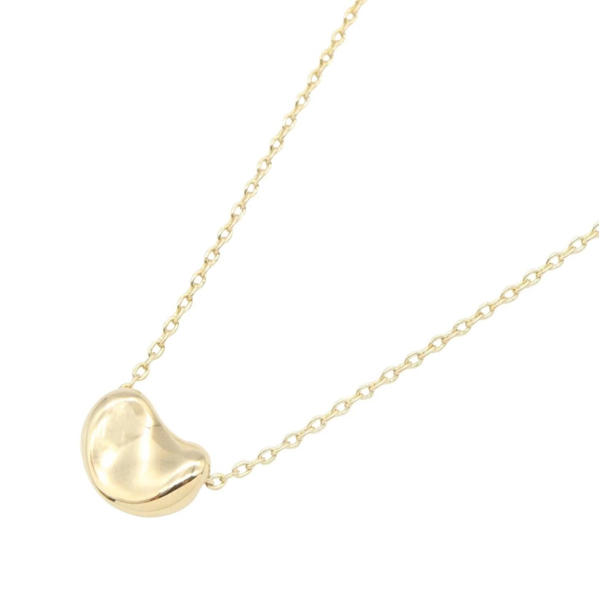 Bean Pendant Necklace 18K Yellow Gold 7mm