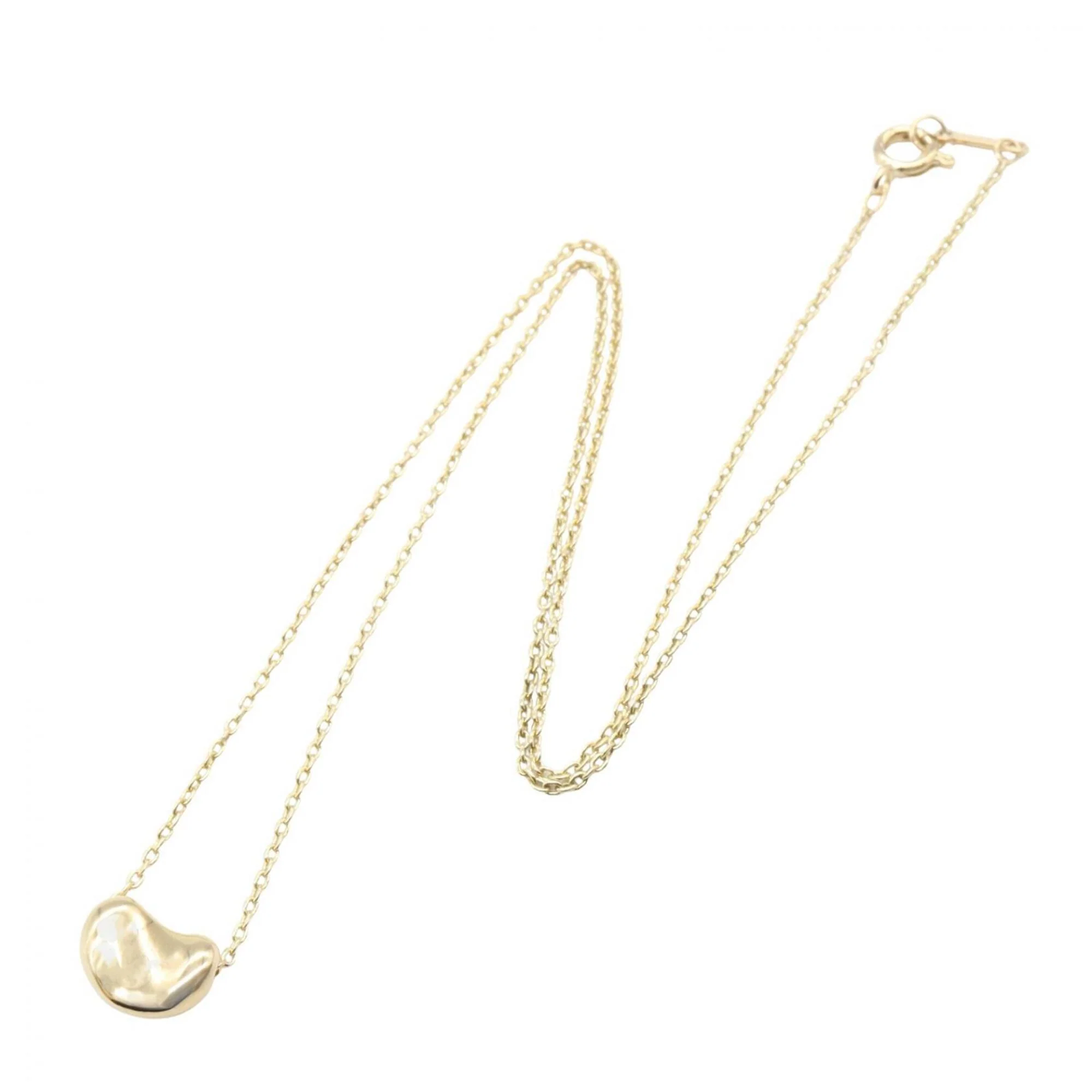 Bean Pendant Necklace 18K Yellow Gold 7mm - Image 2