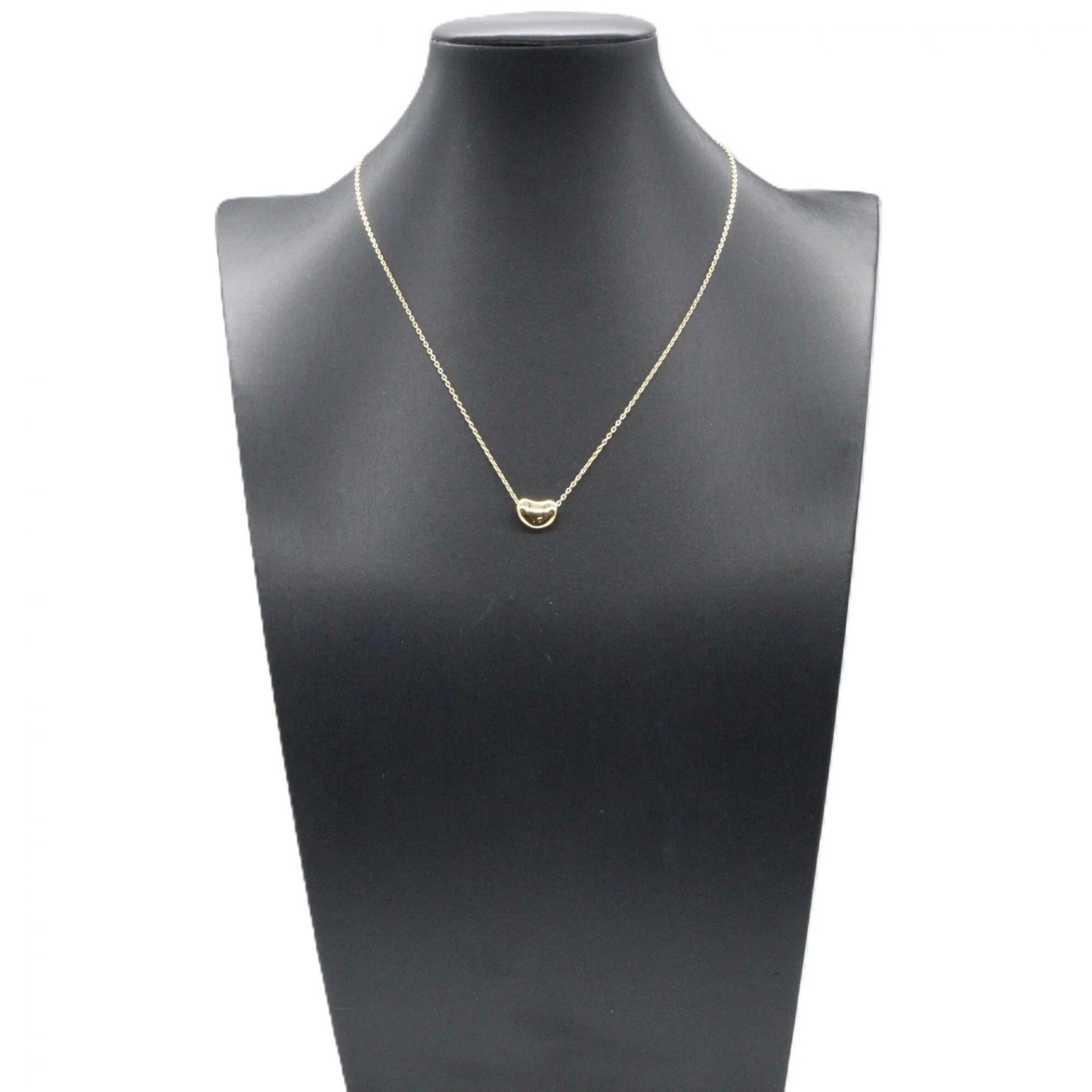 Bean Pendant Necklace 18K Yellow Gold 7mm - Image 5
