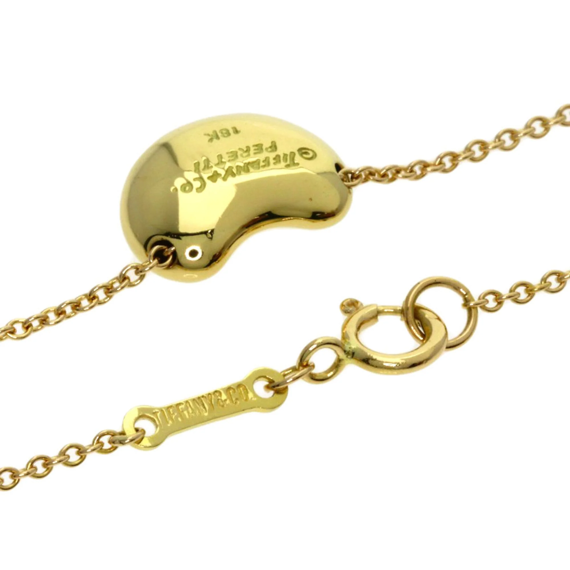 Bean Pendant Necklace 18K Yellow Gold 8mm - Image 2