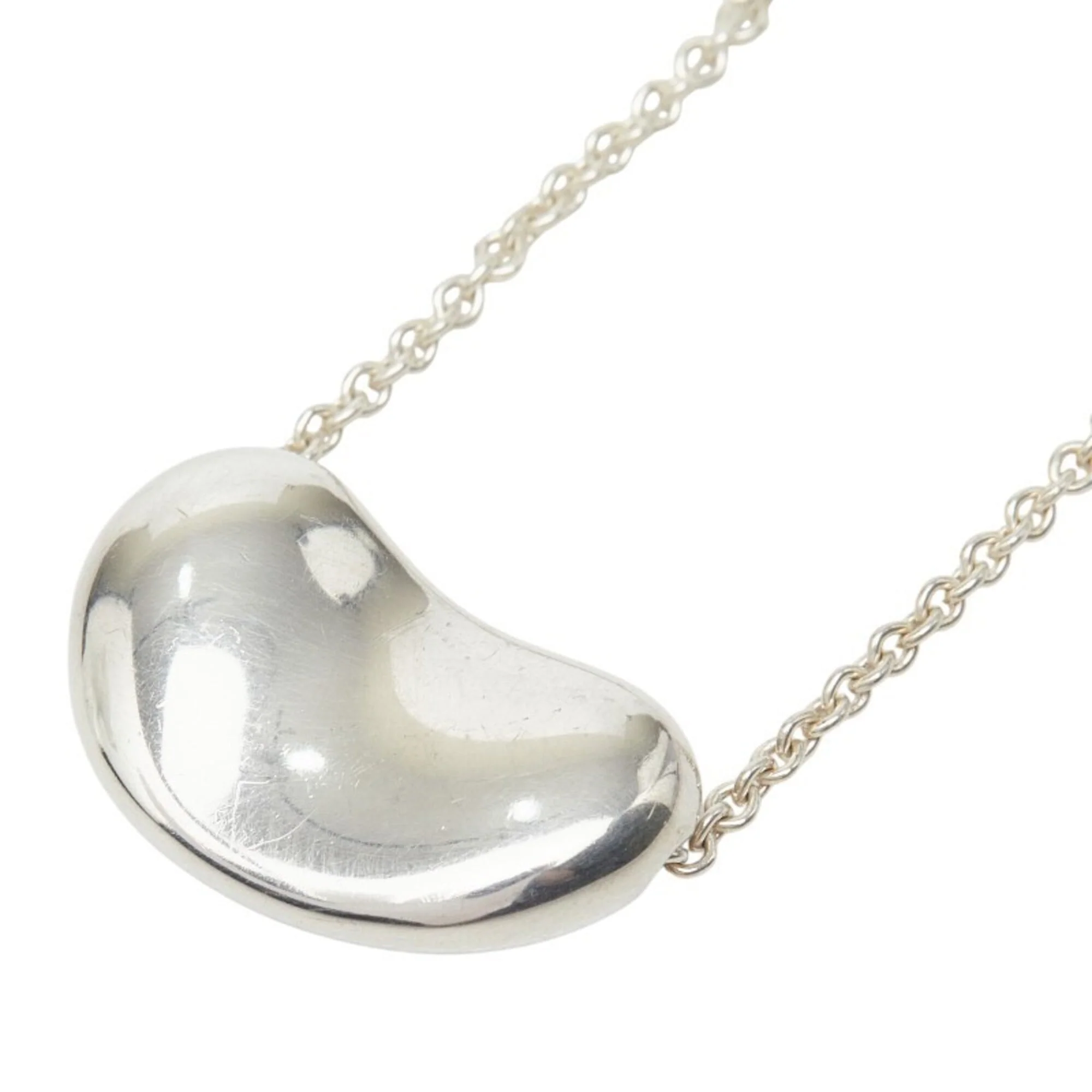 Bean Pendant Necklace Sterling Silver 12.9mm