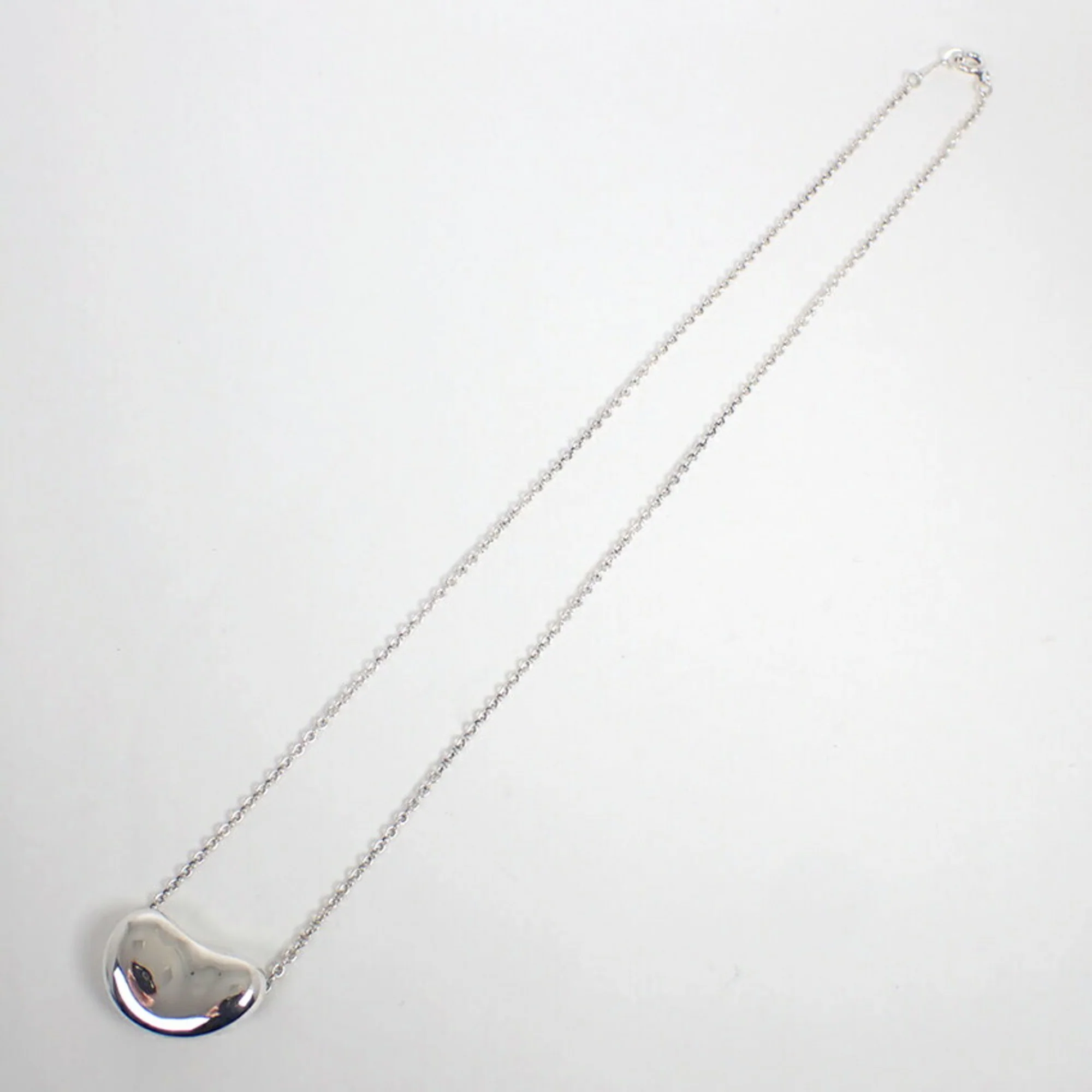 Bean Pendant Necklace Sterling Silver 13mm - Image 6