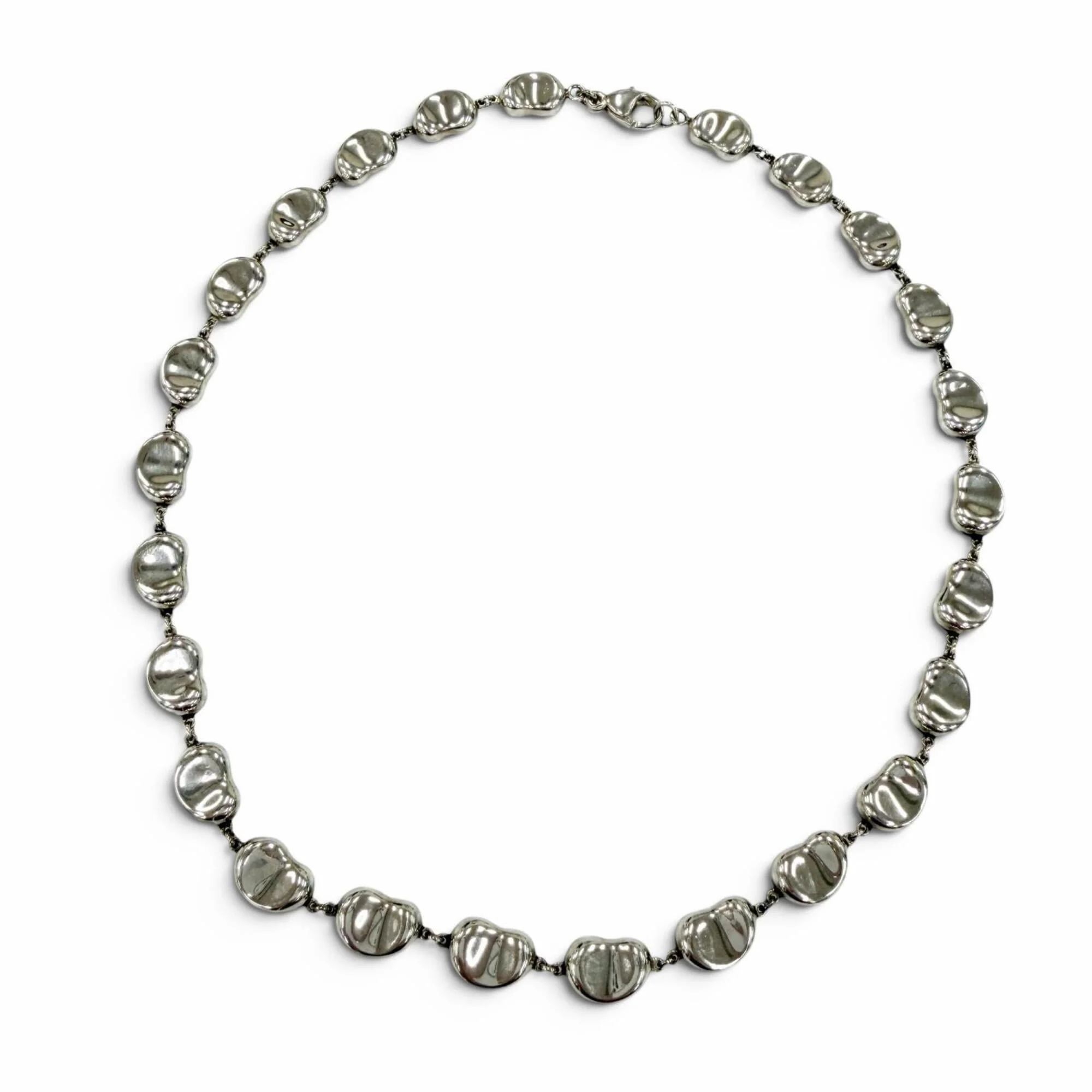 Bean Pendant Necklace Sterling Silver
