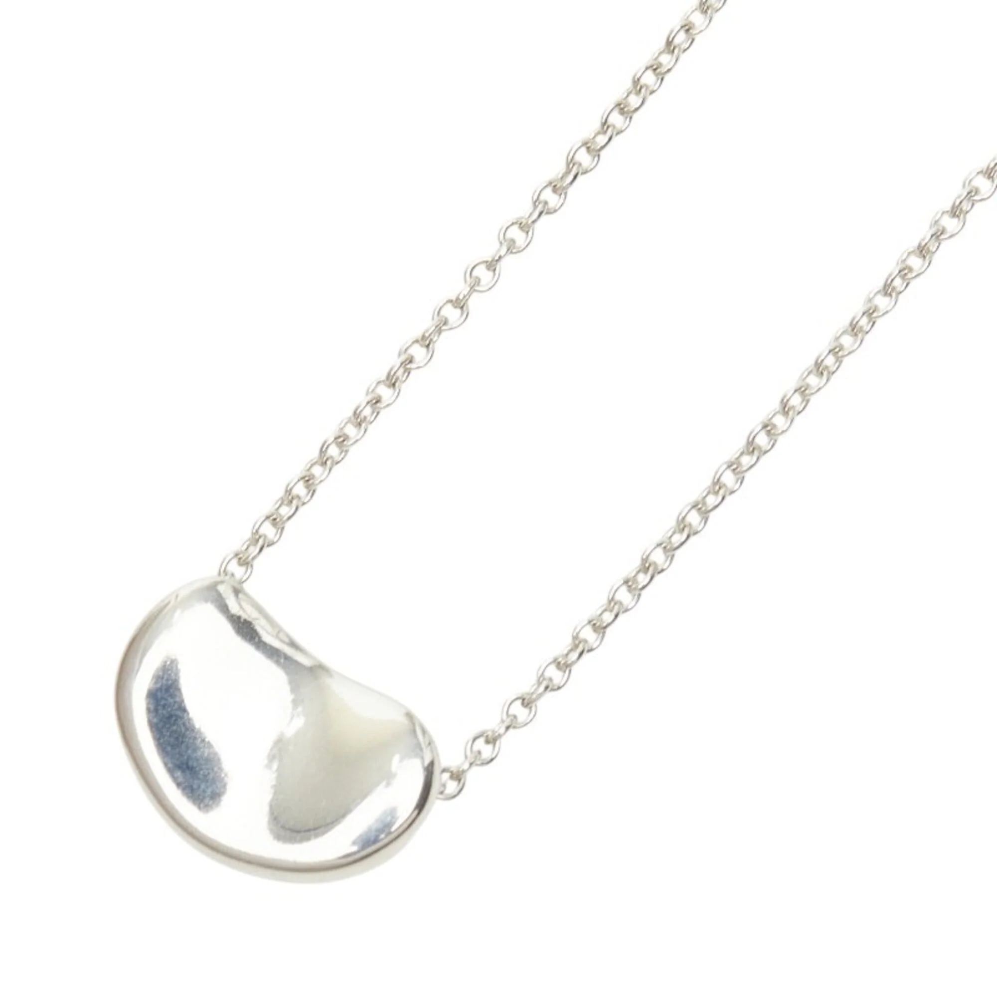 Bean Pendant Necklace Sterling Silver 6.9mm