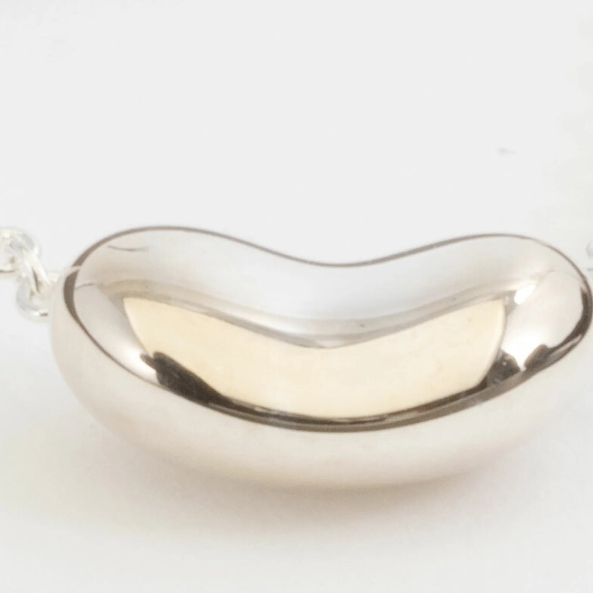 Bean Pendant Necklace Sterling Silver 6mm - Image 3