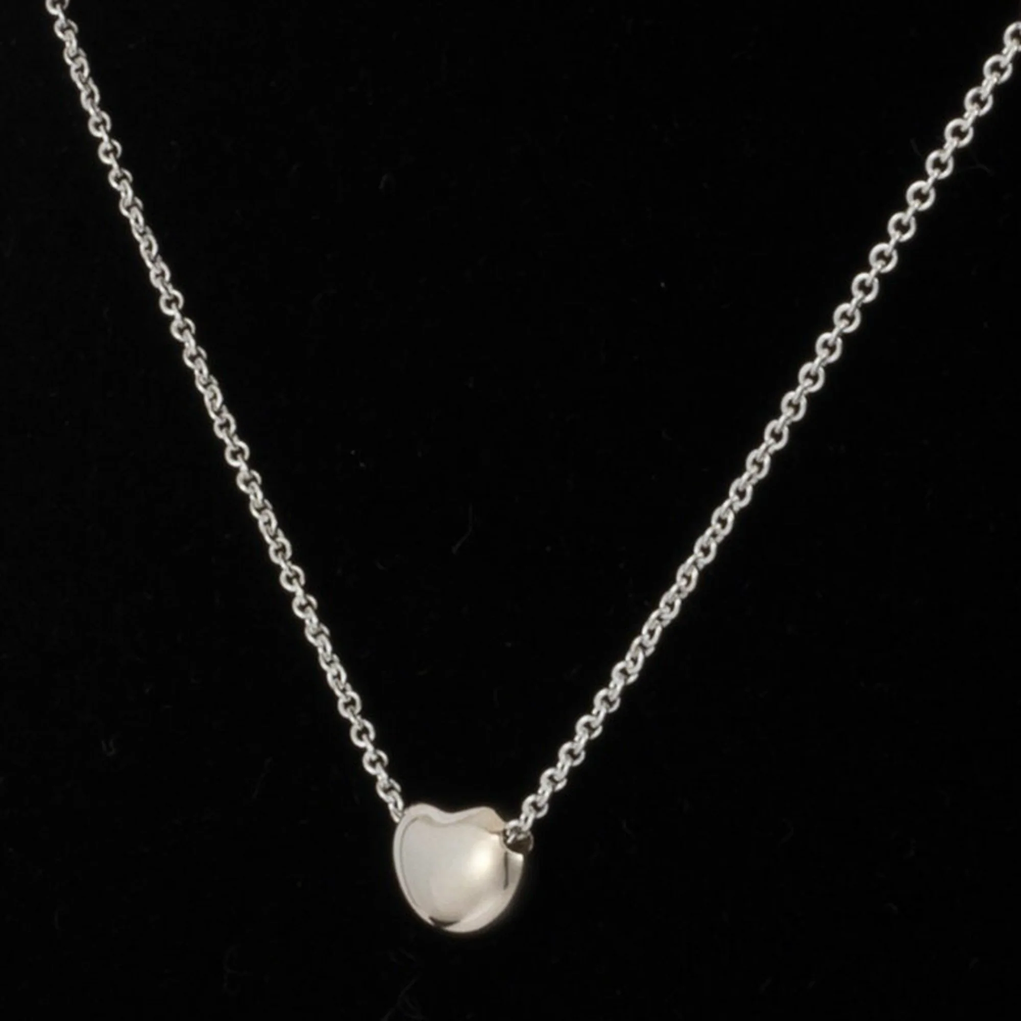 Bean Pendant Necklace Sterling Silver 6mm - Image 7