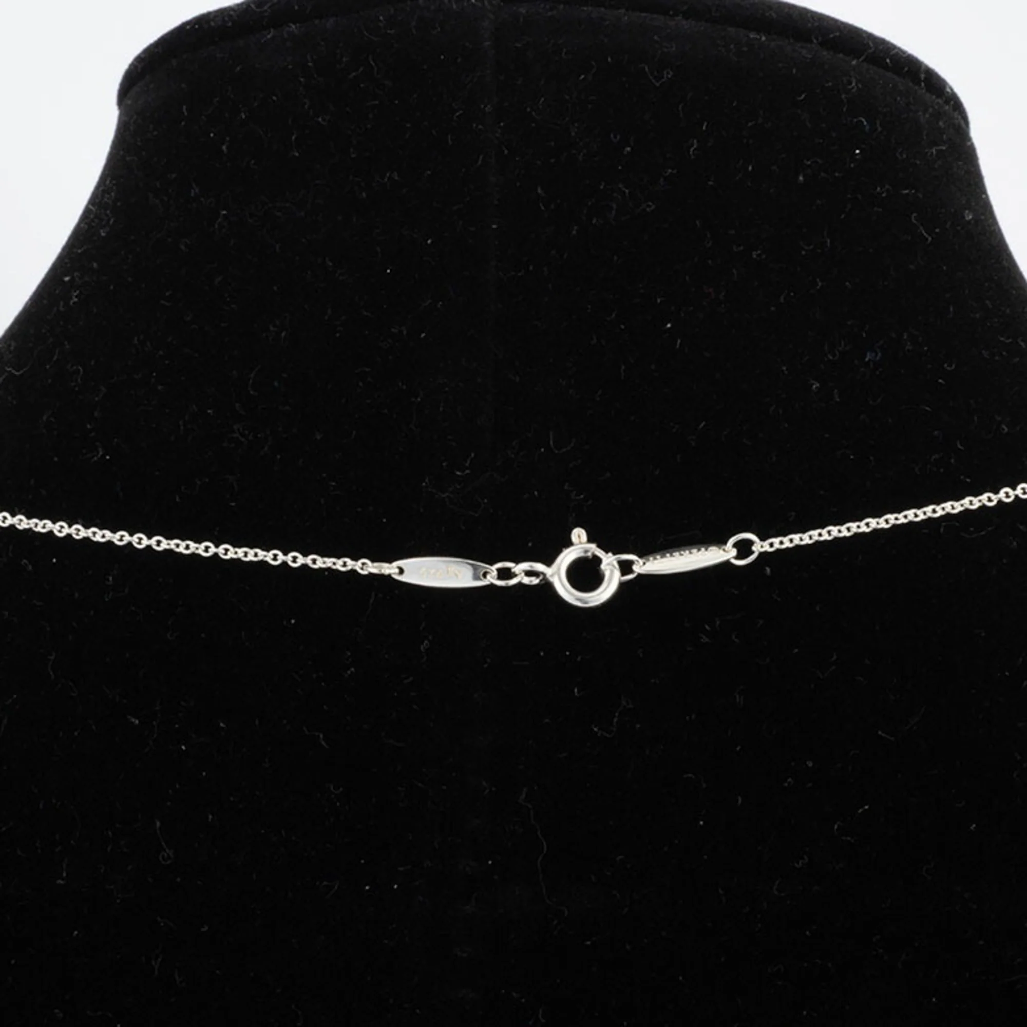 Bean Pendant Necklace Sterling Silver 6mm - Image 9