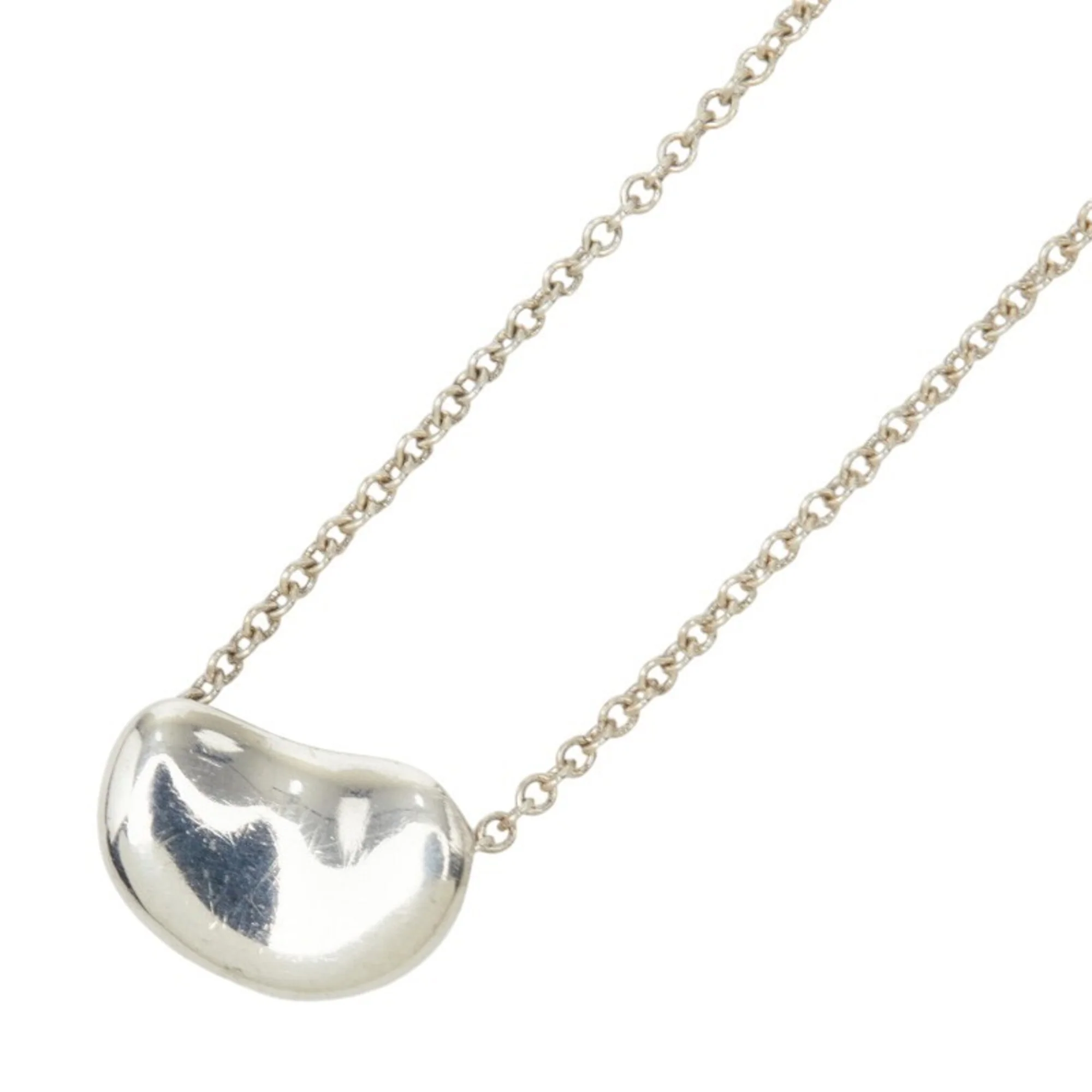 Bean Pendant Necklace Sterling Silver 7.5mm