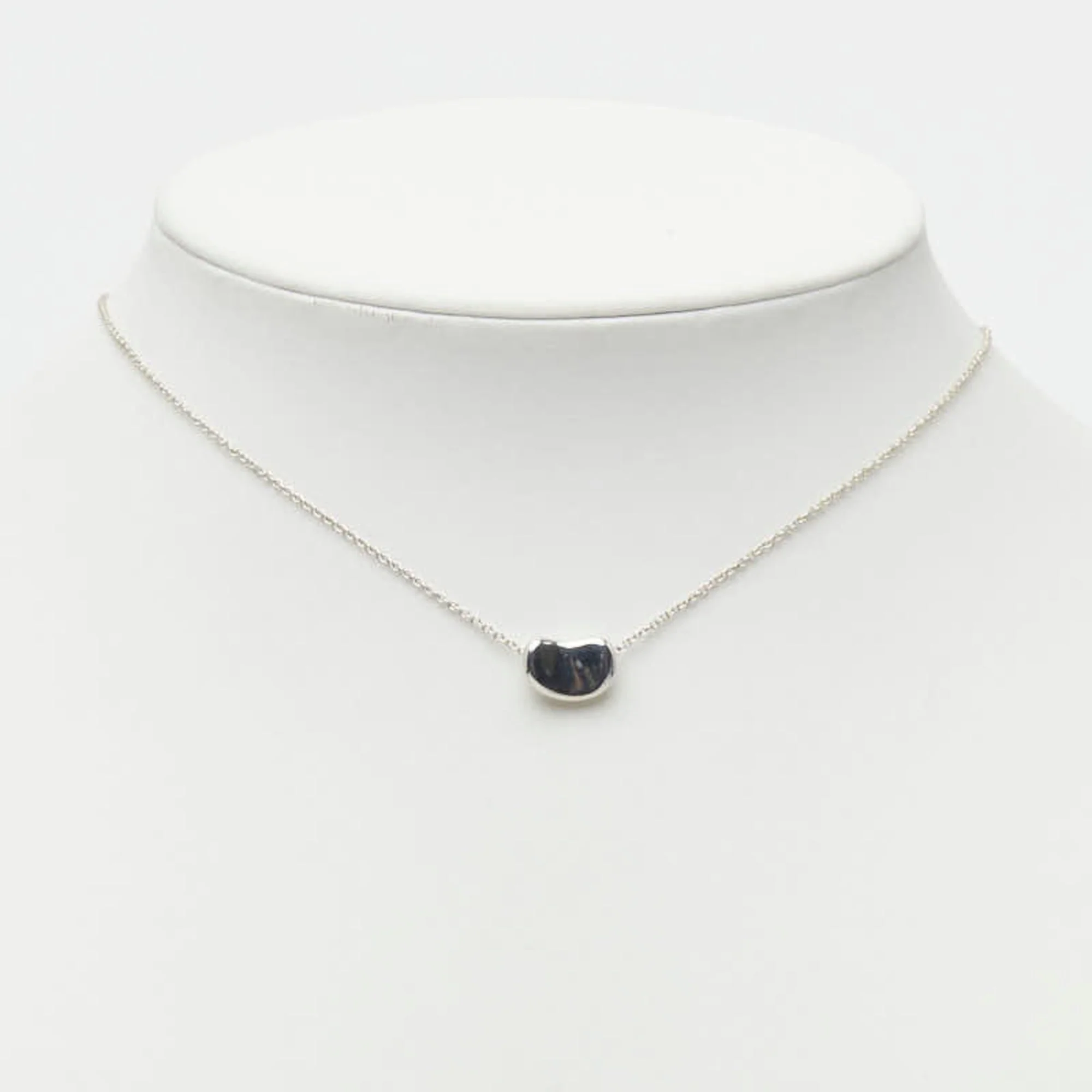 Bean Pendant Necklace Sterling Silver 7.5mm - Image 7