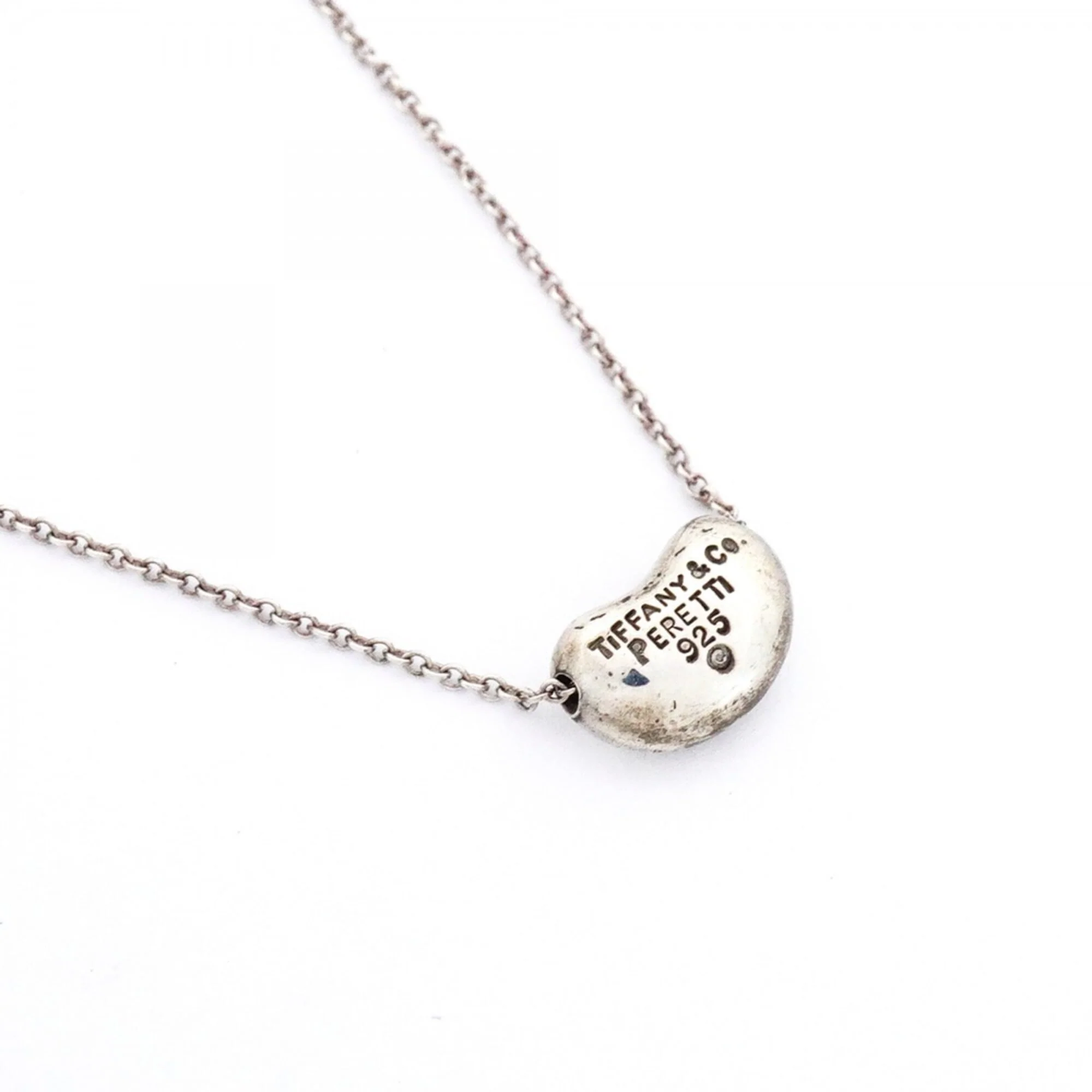 Bean Pendant Necklace Sterling Silver 7.6mm - Image 2