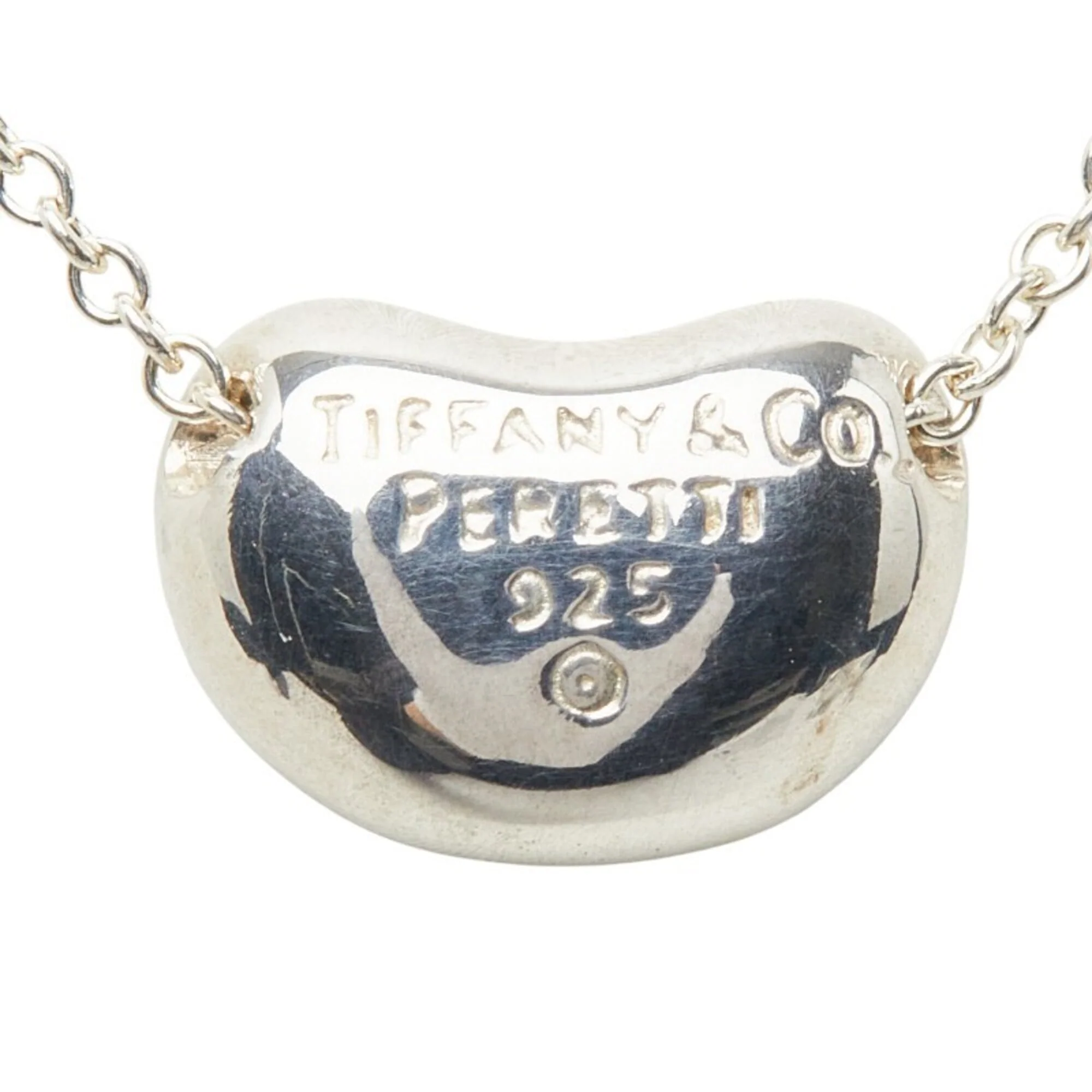 Bean Pendant Necklace Sterling Silver 7.6mm - Image 3