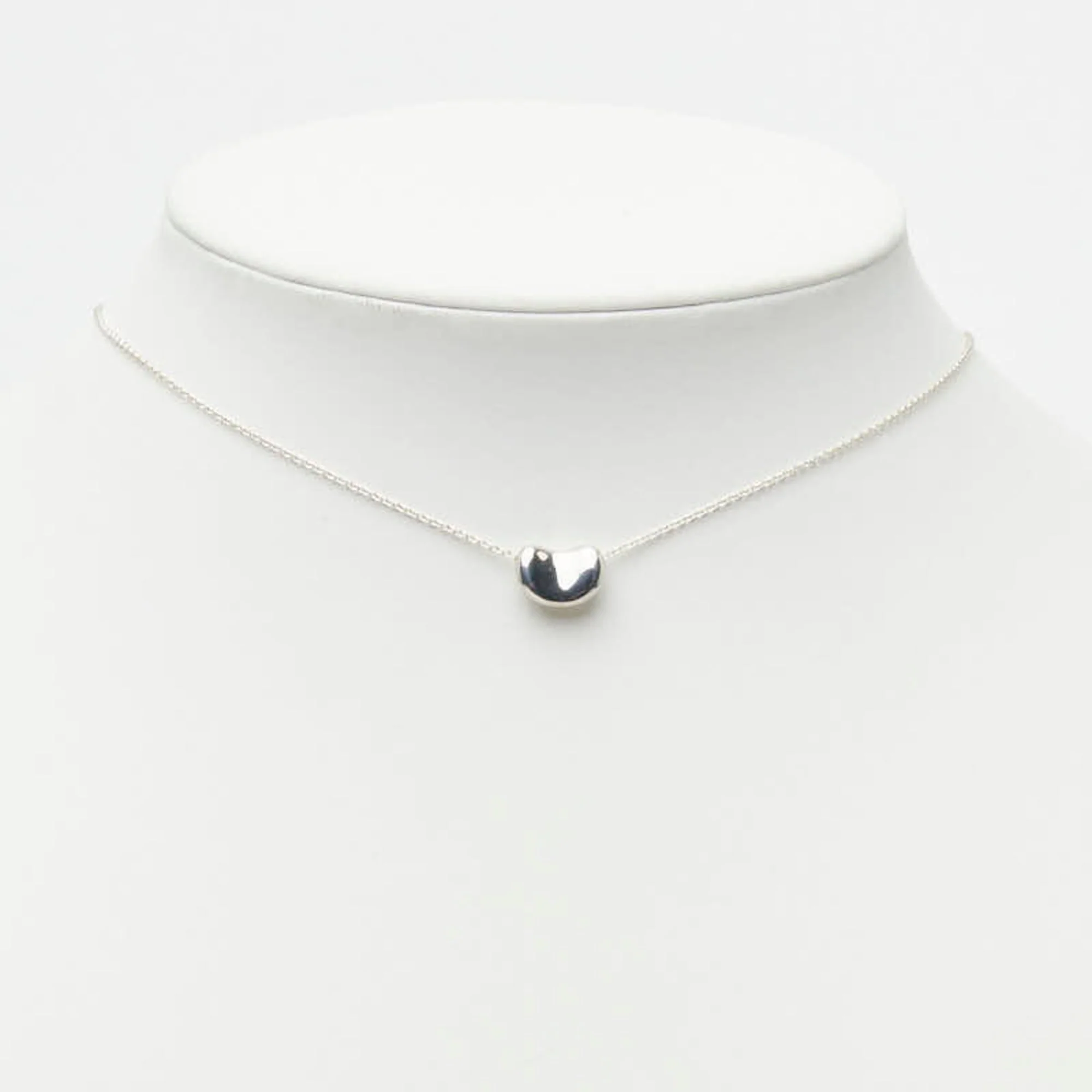 Bean Pendant Necklace Sterling Silver 7.6mm - Image 7