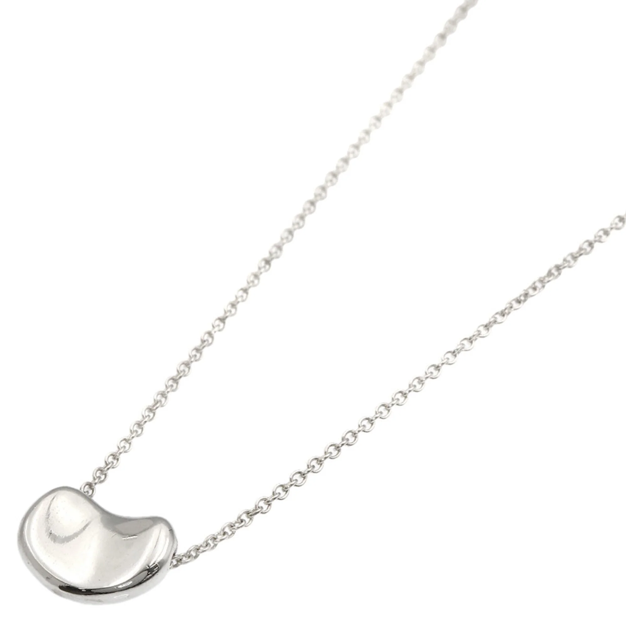 Bean Pendant Necklace Sterling Silver 7.7mm