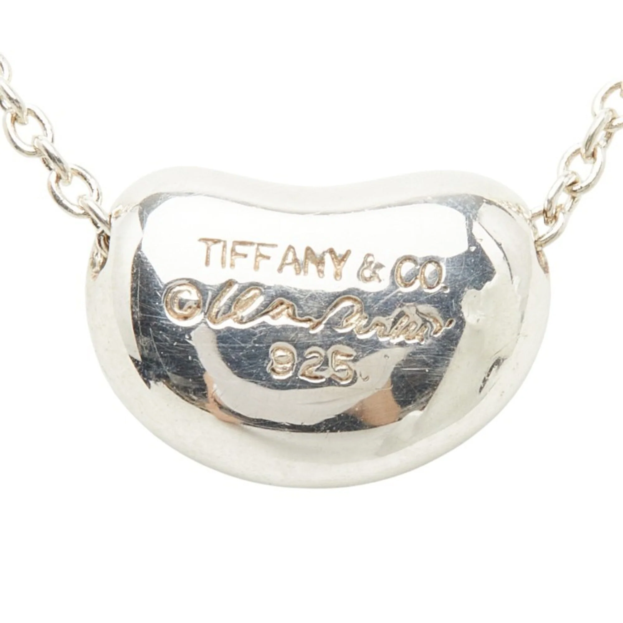 Bean Pendant Necklace Sterling Silver 7.8mm - Image 4