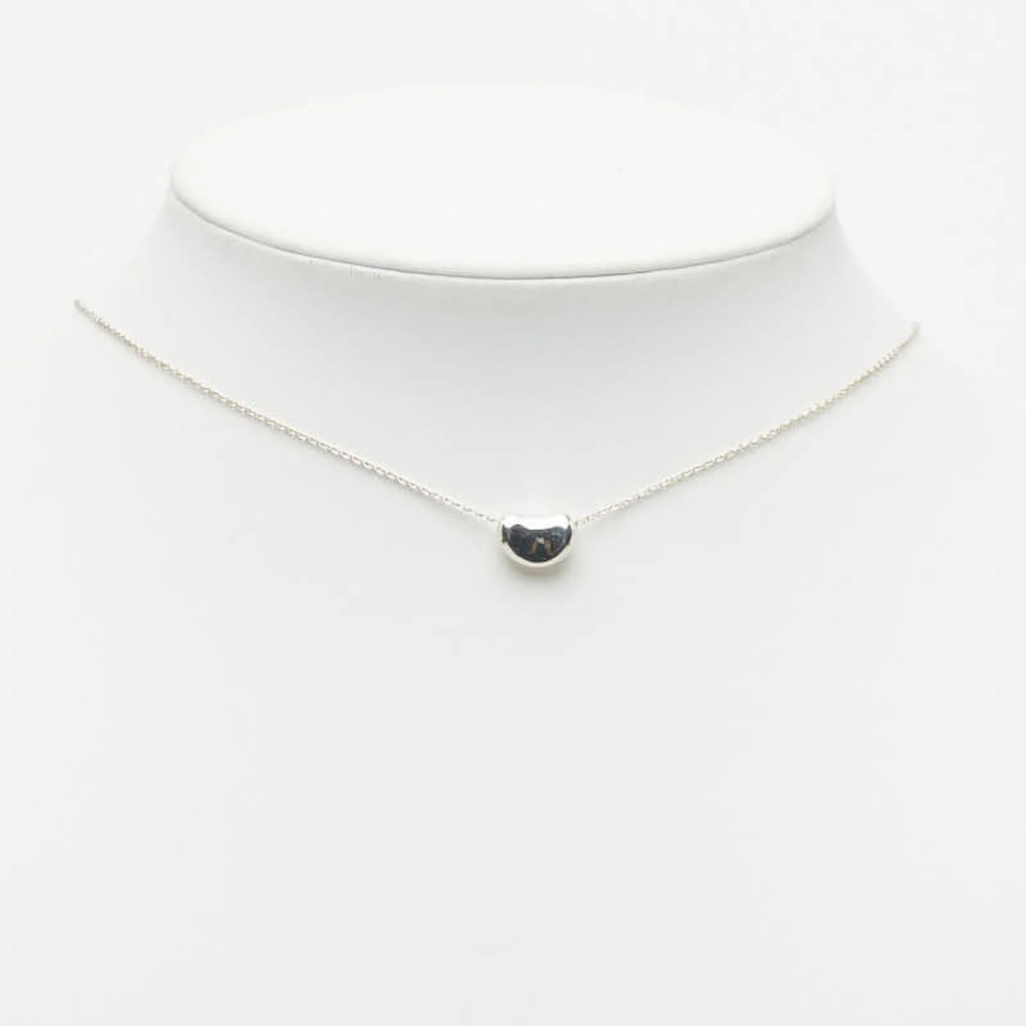 Bean Pendant Necklace Sterling Silver 7.8mm - Image 7