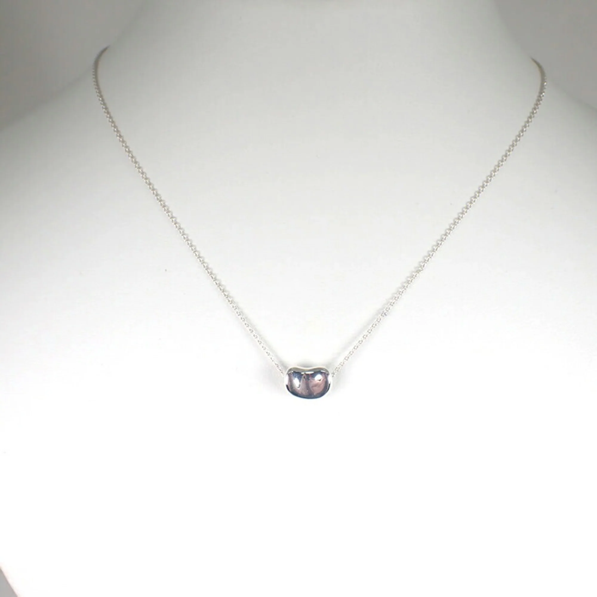 Bean Pendant Necklace Sterling Silver 7.9mm - Image 3