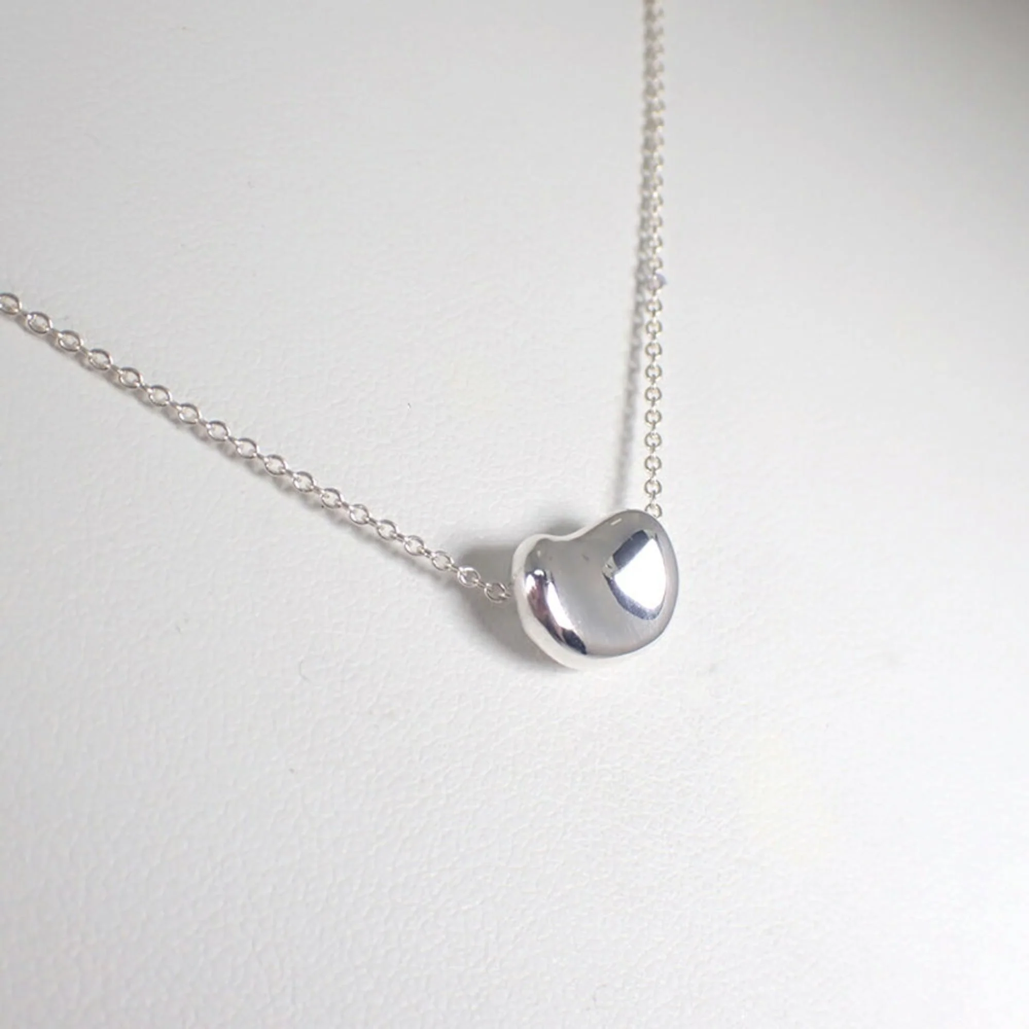 Bean Pendant Necklace Sterling Silver 7.9mm - Image 4