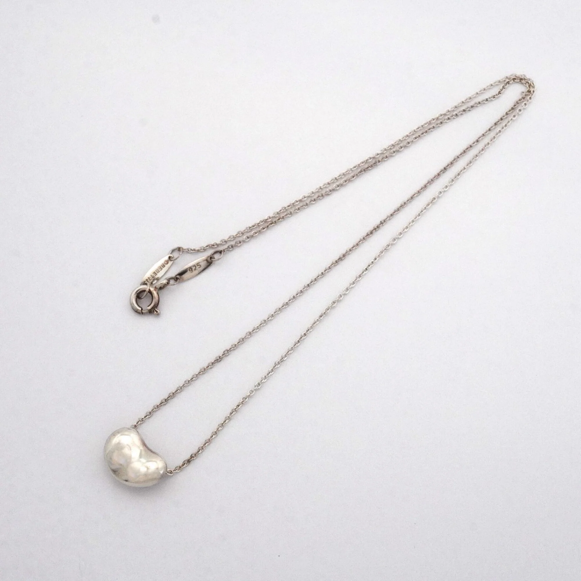 Bean Pendant Necklace Sterling Silver 8.2mm - Image 3