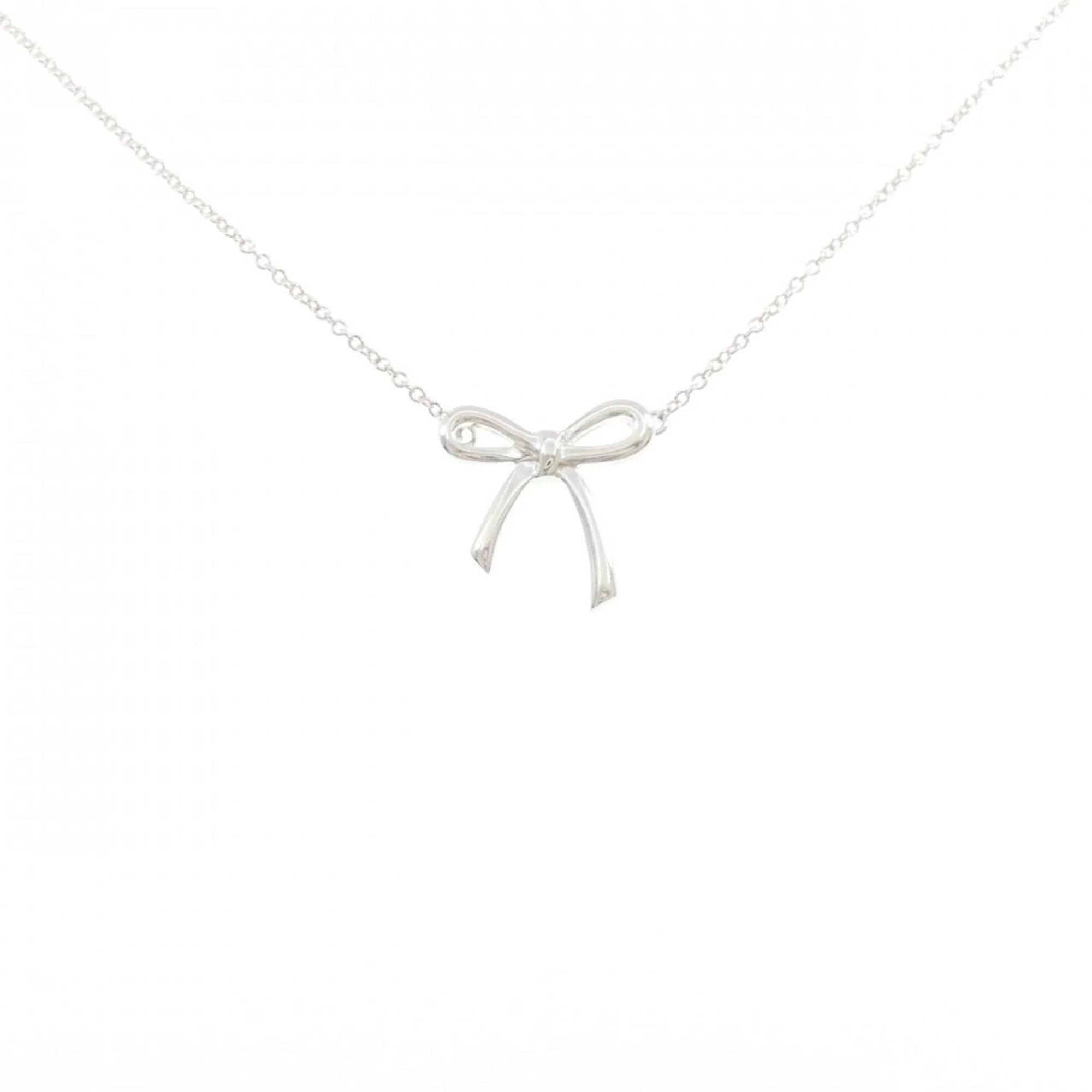 Bow Pendant Necklace Sterling Silver