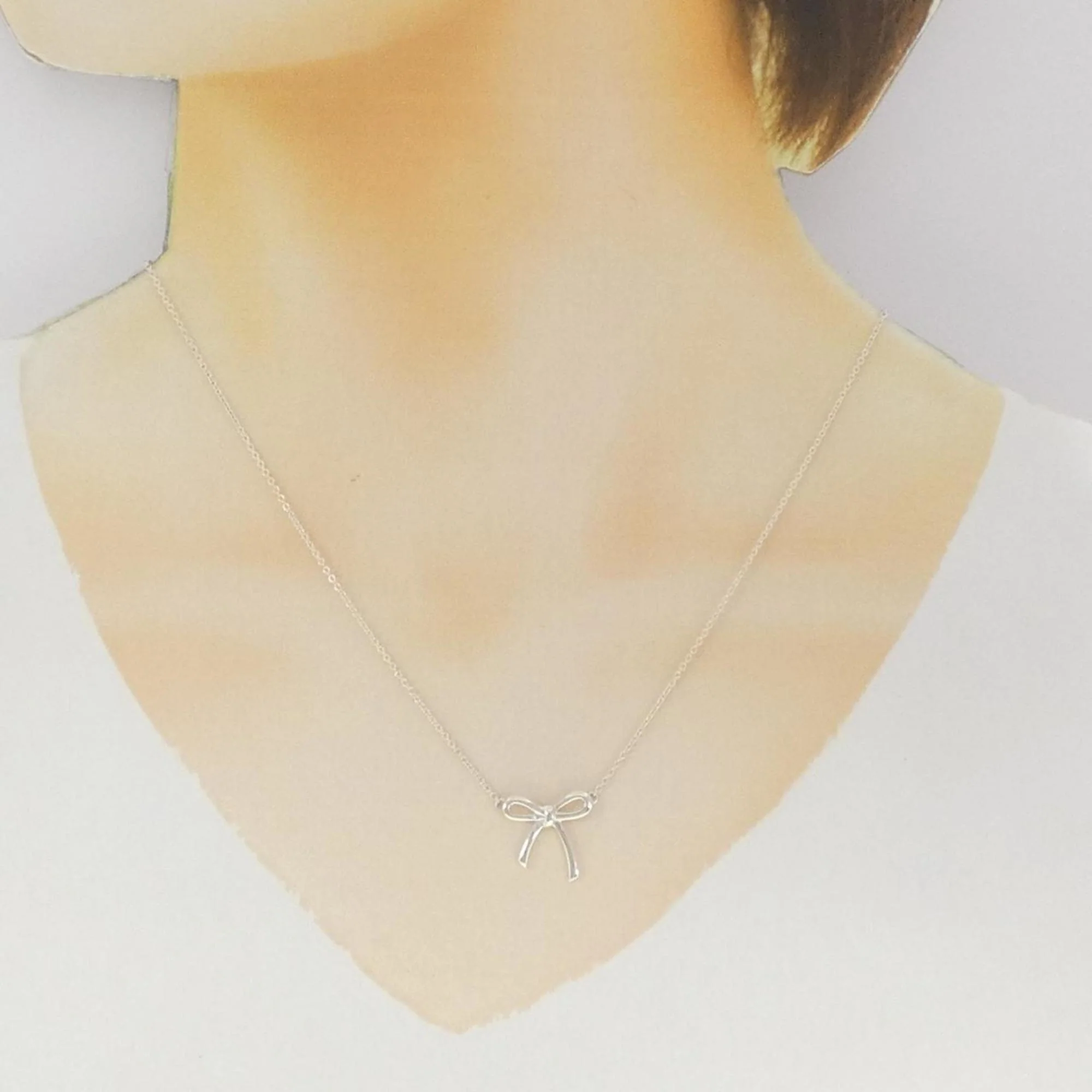 Bow Pendant Necklace Sterling Silver - Image 6