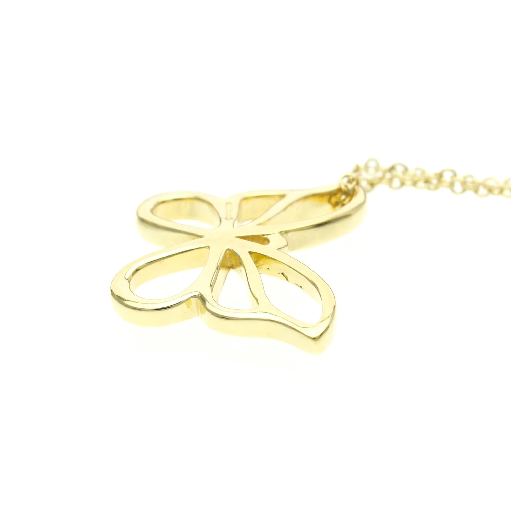 Butterfly Pendant Necklace 18K Yellow Gold - Image 3
