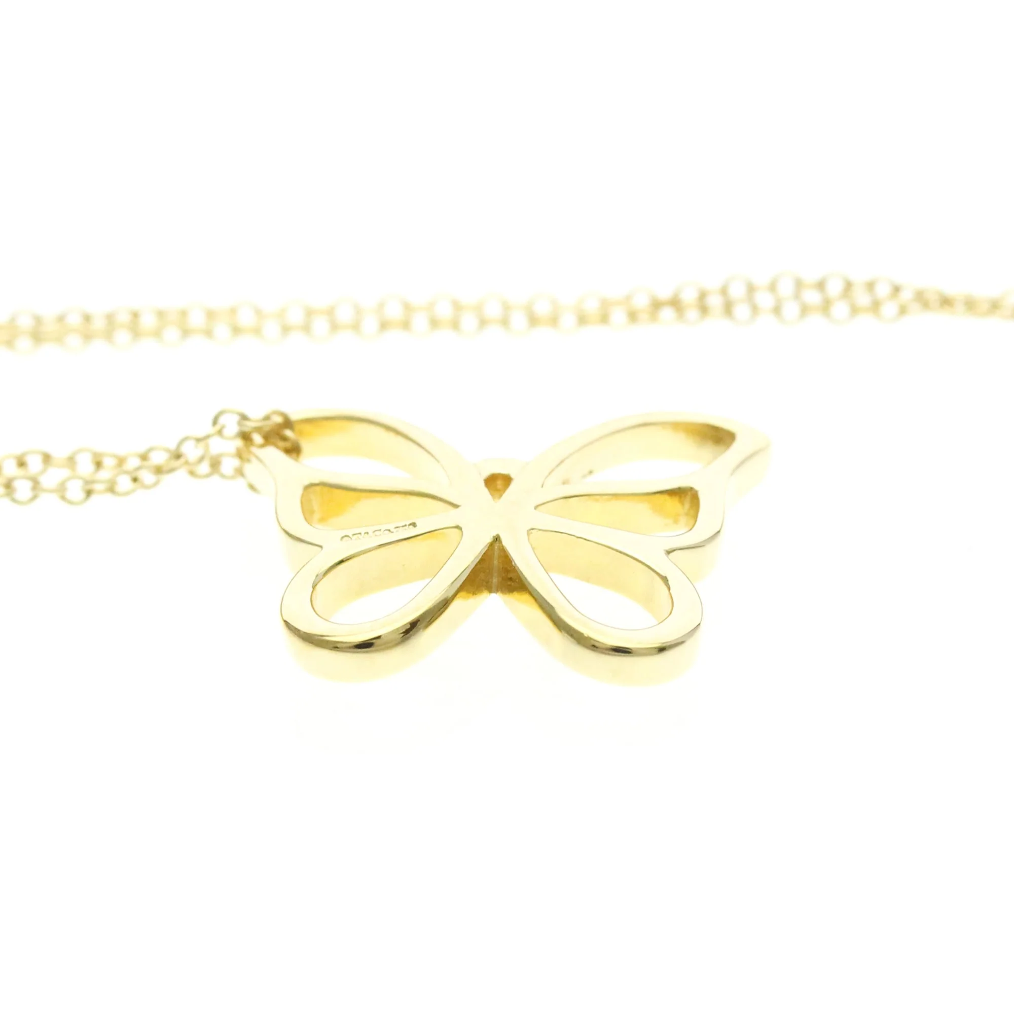 Butterfly Pendant Necklace 18K Yellow Gold - Image 4