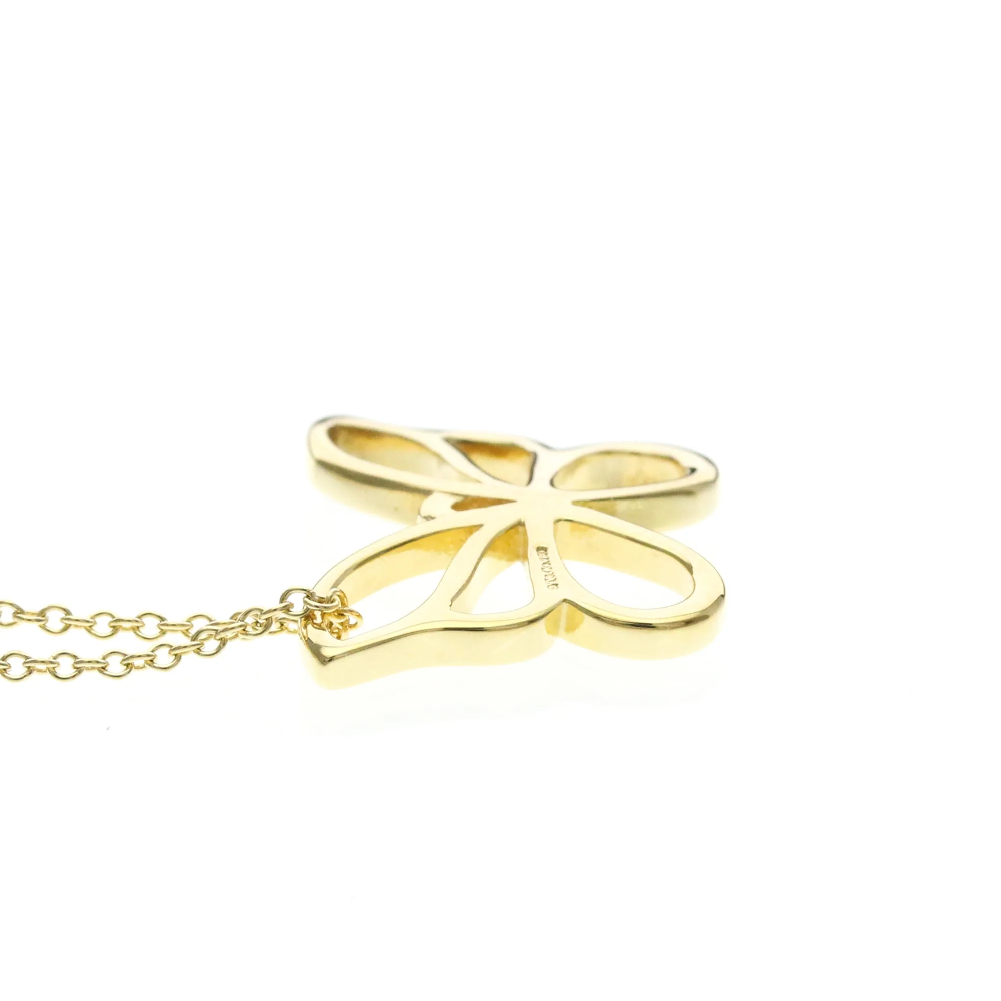 Butterfly Pendant Necklace 18K Yellow Gold - Image 5