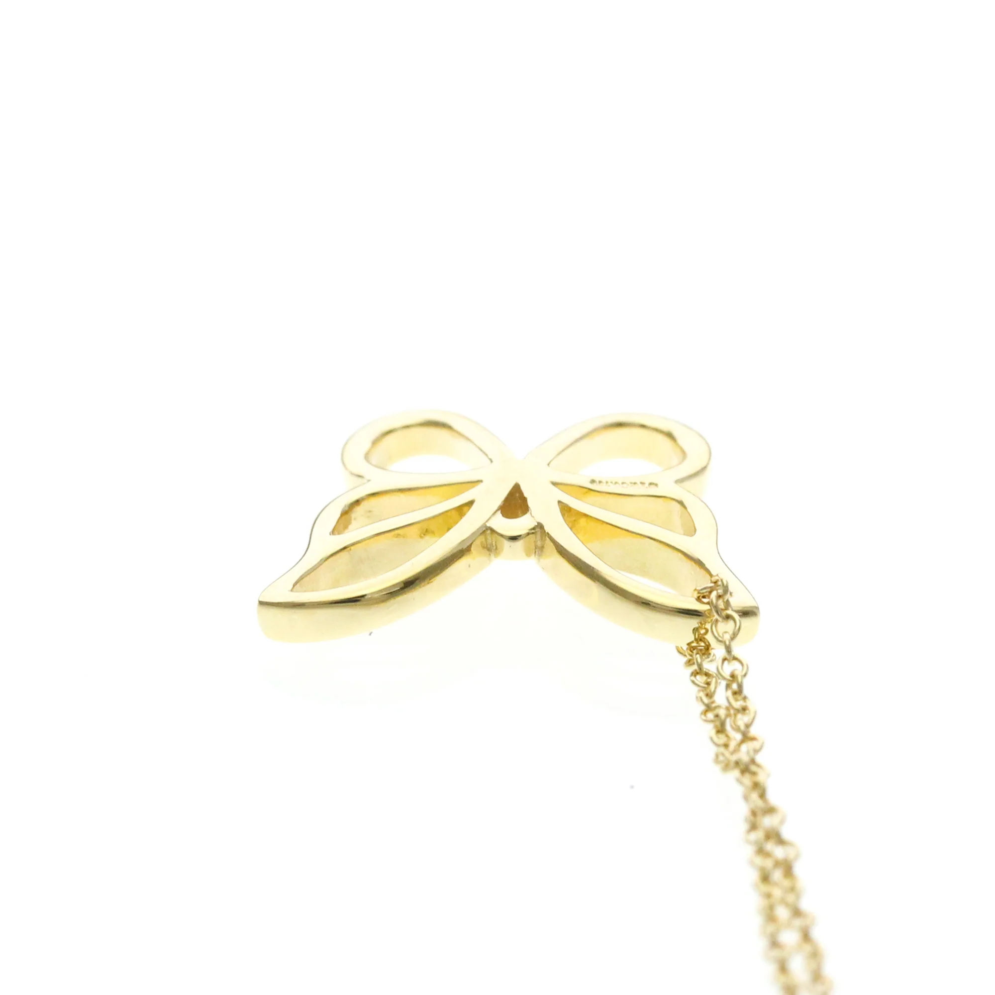 Butterfly Pendant Necklace 18K Yellow Gold - Image 6