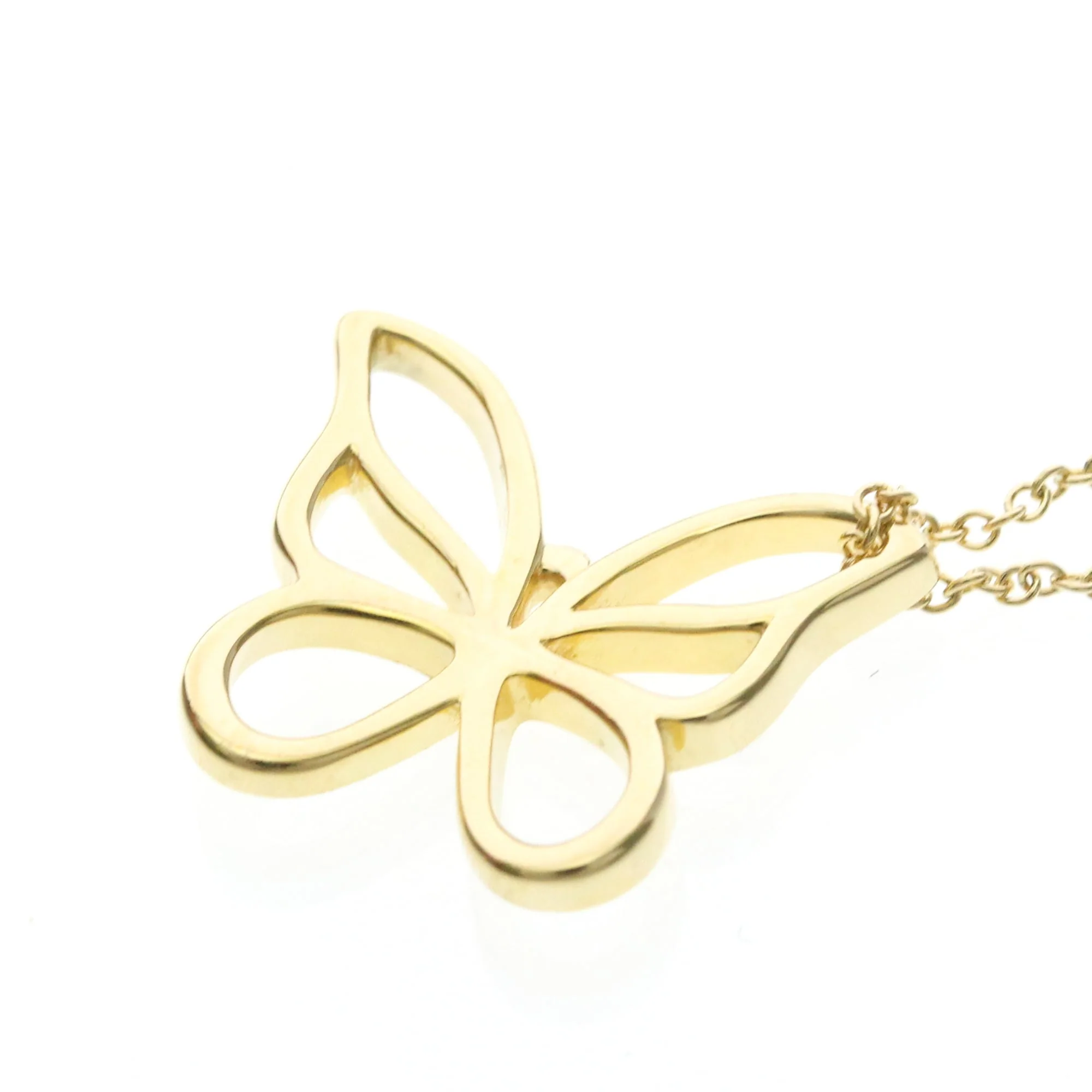 Butterfly Pendant Necklace 18K Yellow Gold - Image 7