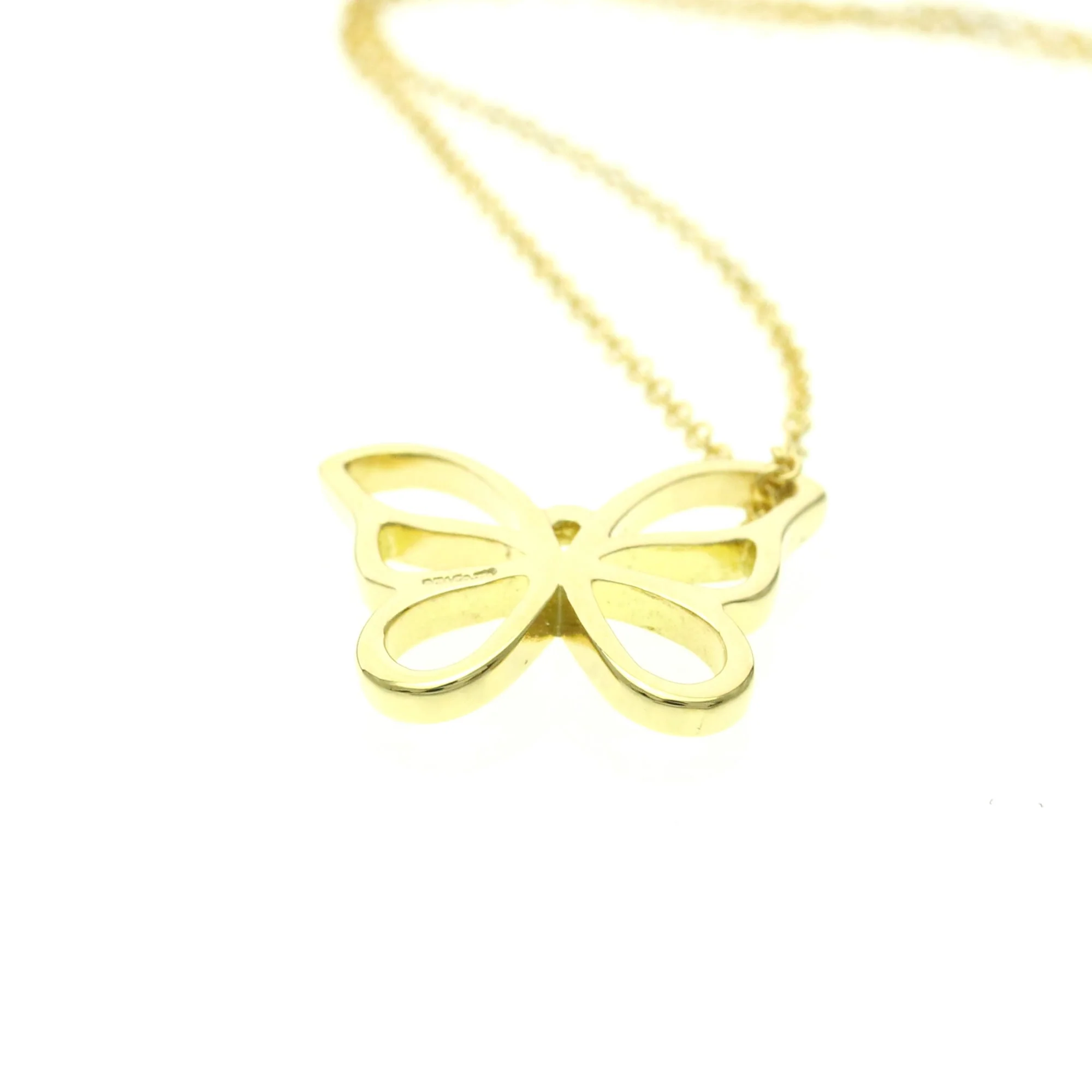 Butterfly Pendant Necklace 18K Yellow Gold - Image 4