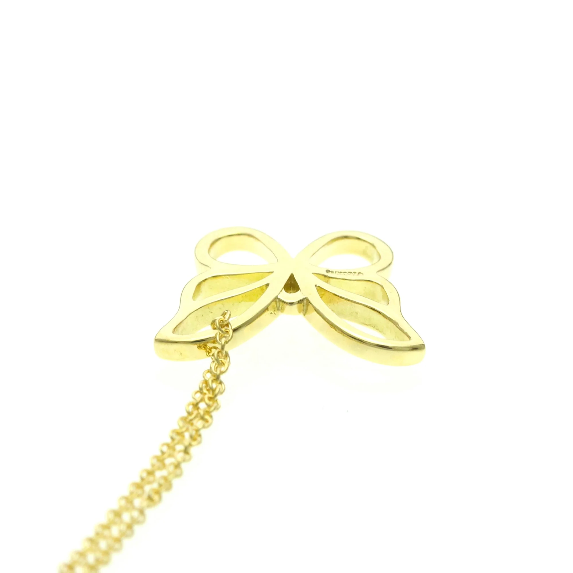Butterfly Pendant Necklace 18K Yellow Gold - Image 6