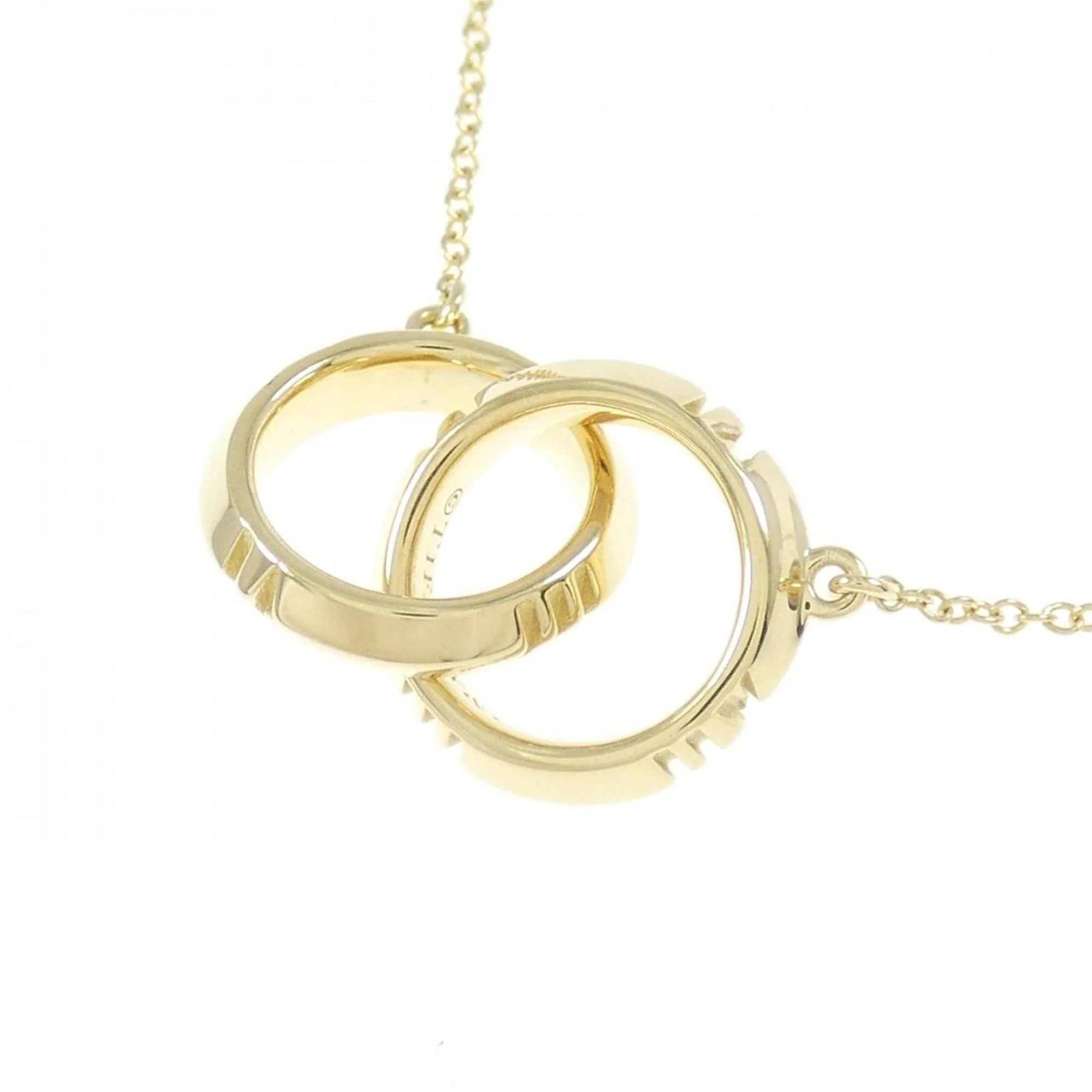 Closed Interlocking Pendant Necklace 18K Yellow Gold - Image 3