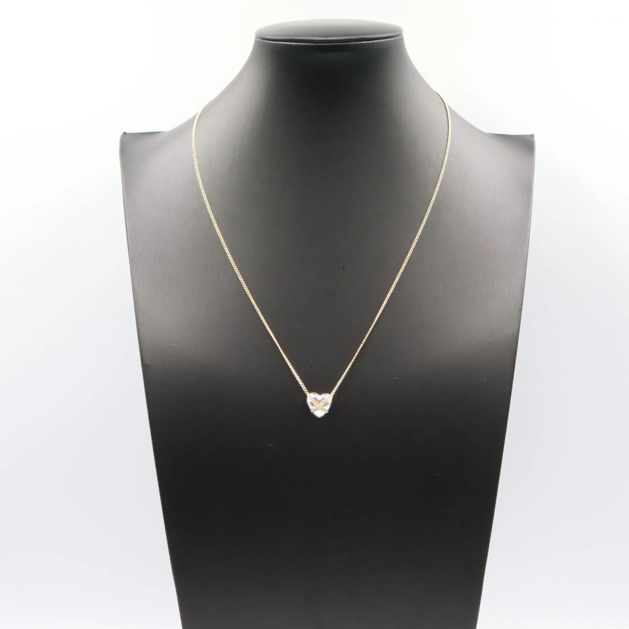 Cross Heart Pendant Necklace 18K Gold and Sterling Silver - Image 5