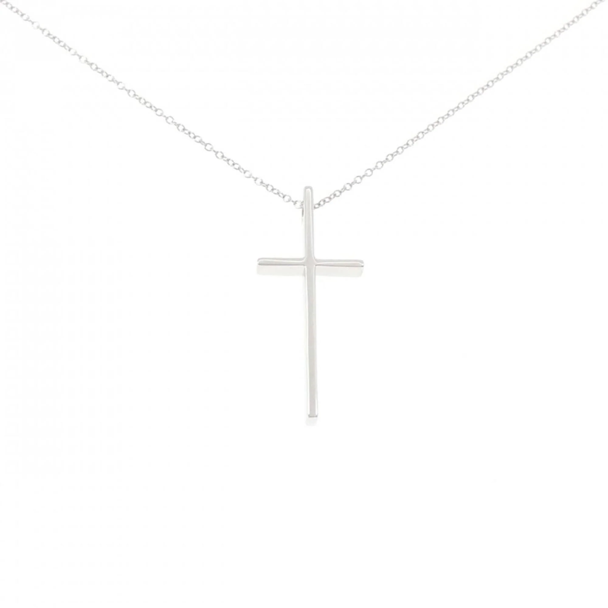 Cross Pendant Necklace 18K White Gold