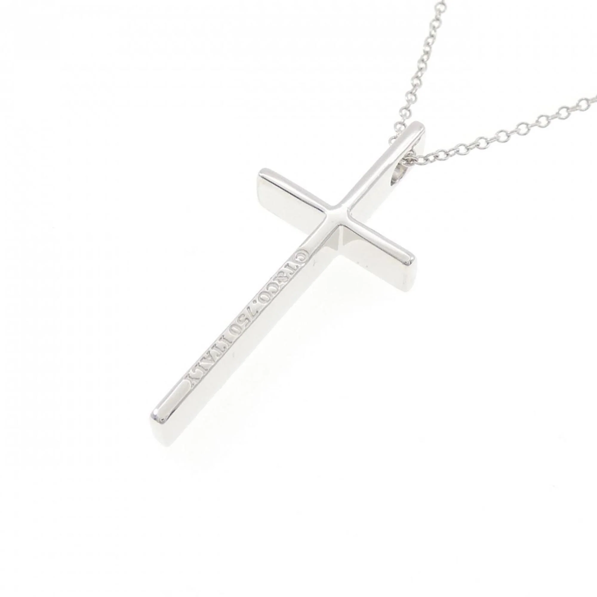 Cross Pendant Necklace 18K White Gold - Image 4