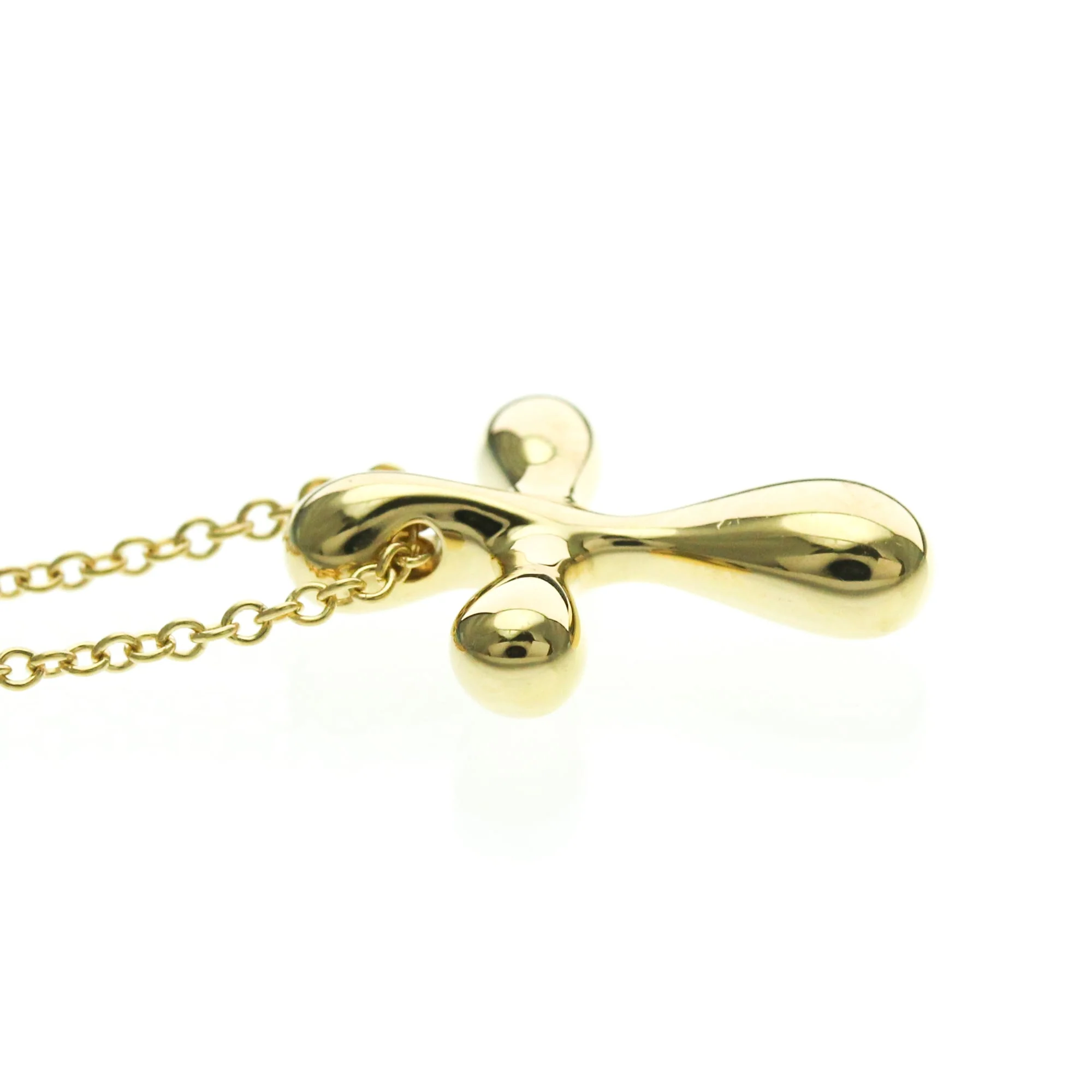 Cross Pendant Necklace 18K Yellow Gold Small - Image 5