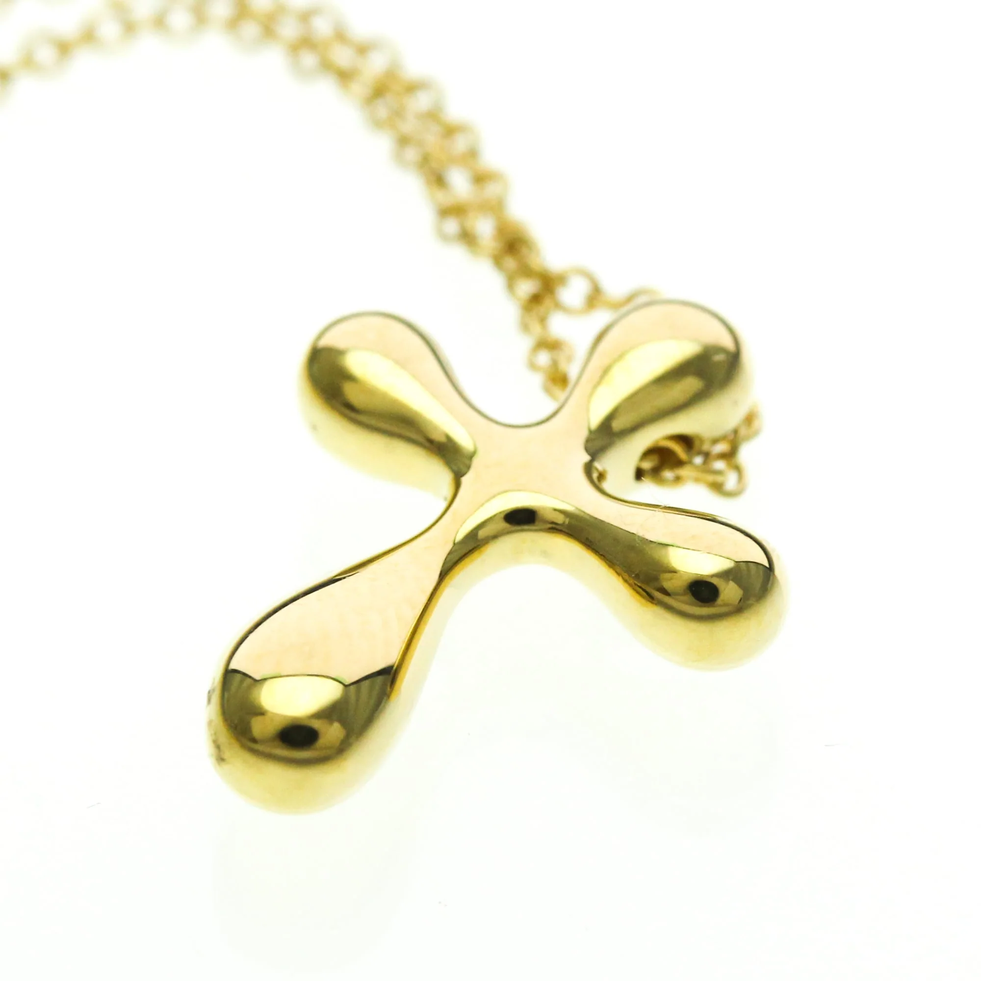Cross Pendant Necklace 18K Yellow Gold Small - Image 8