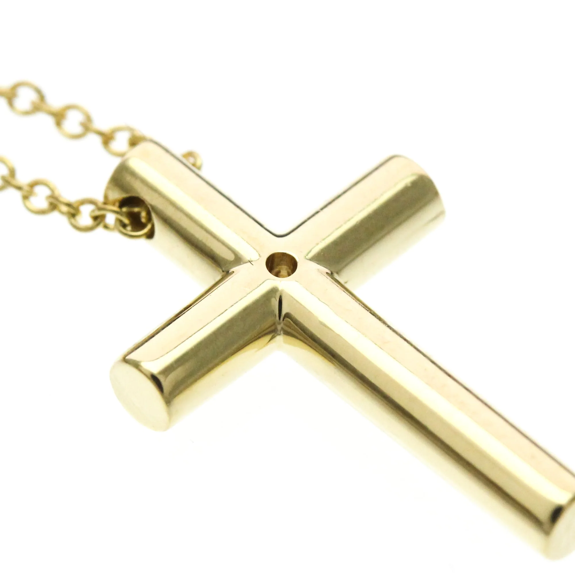 Cross Pendant Necklace 18K Yellow Gold with Diamond - Image 8