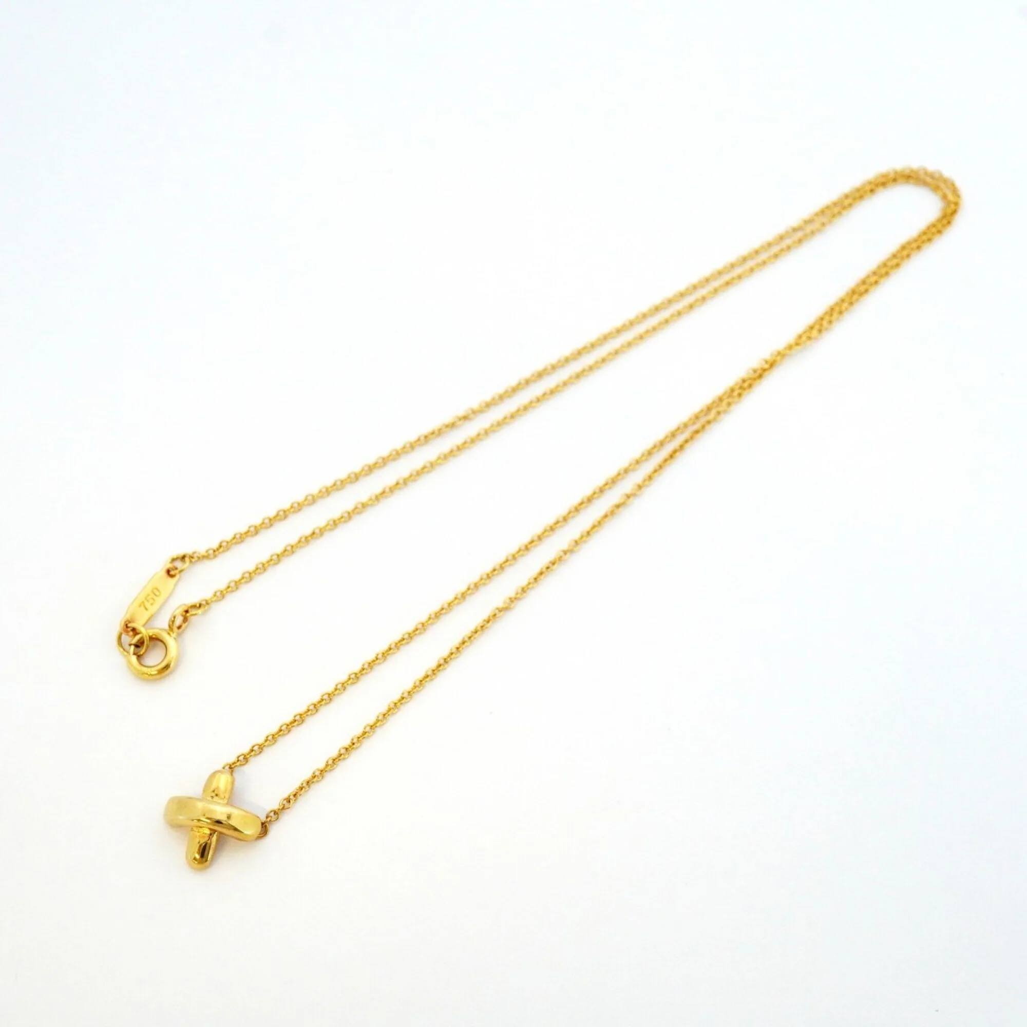 Cross Stitch Pendant Necklace 18K Yellow Gold - Image 3