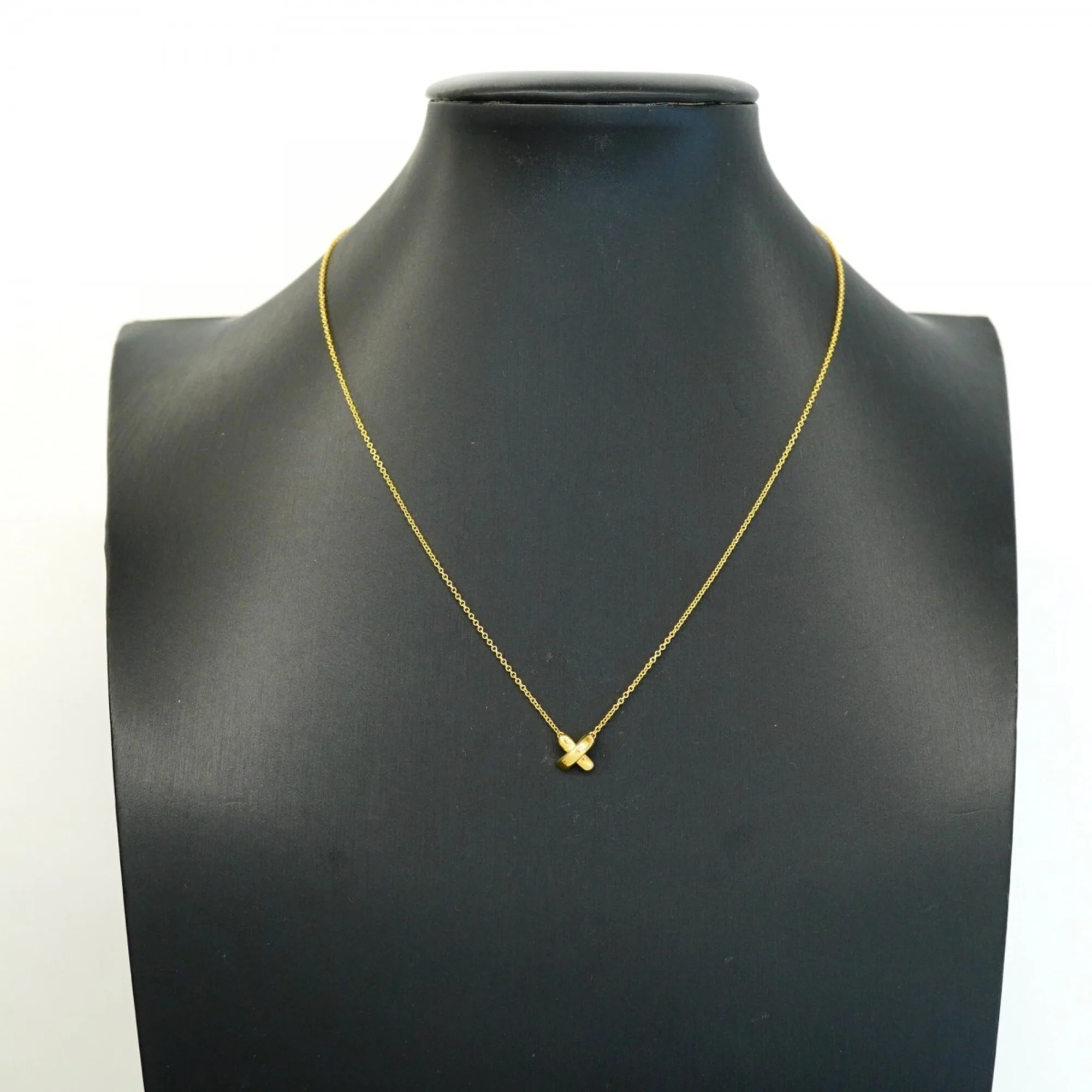 Cross Stitch Pendant Necklace 18K Yellow Gold - Image 7