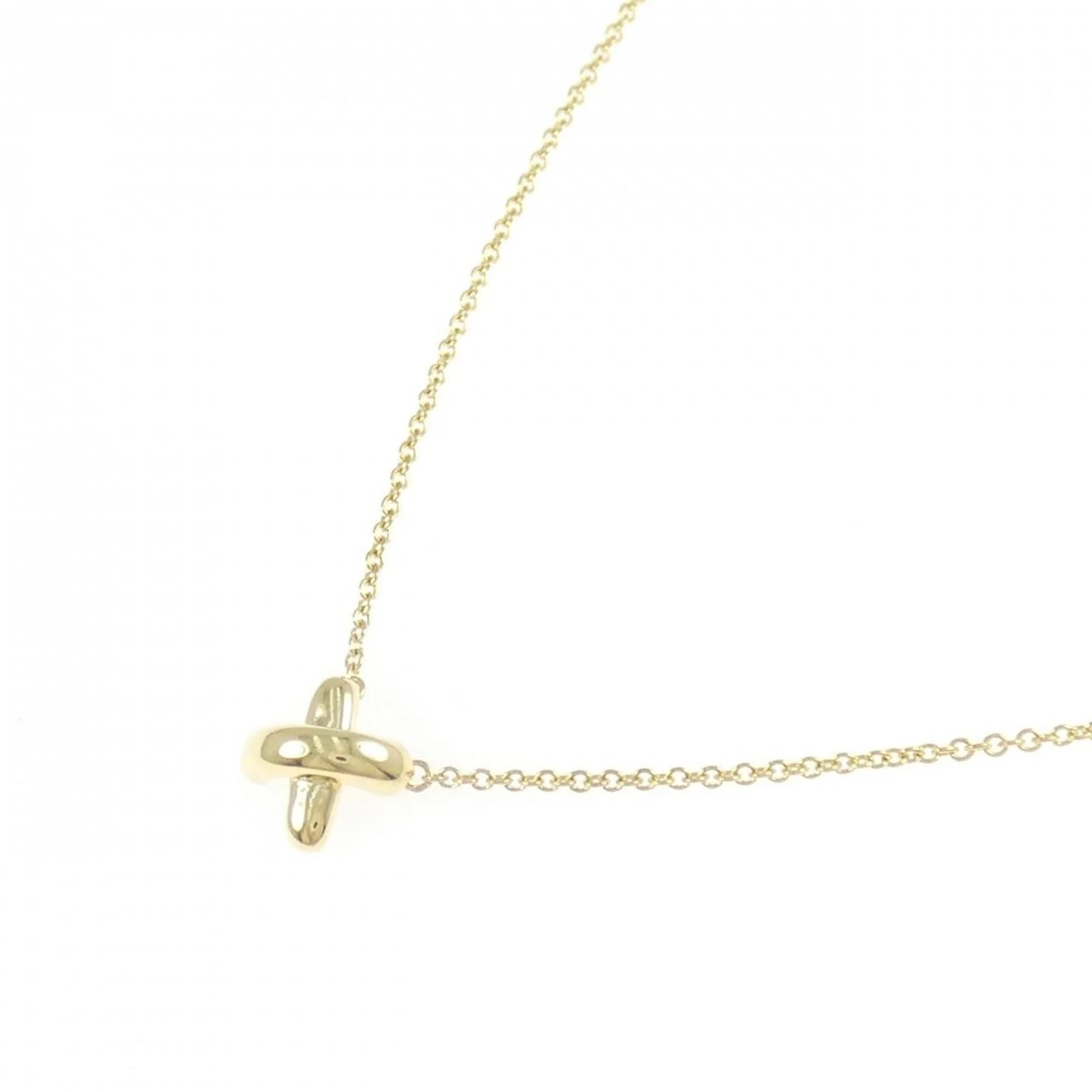 Cross Stitch Pendant Necklace 18K Yellow Gold - Image 2