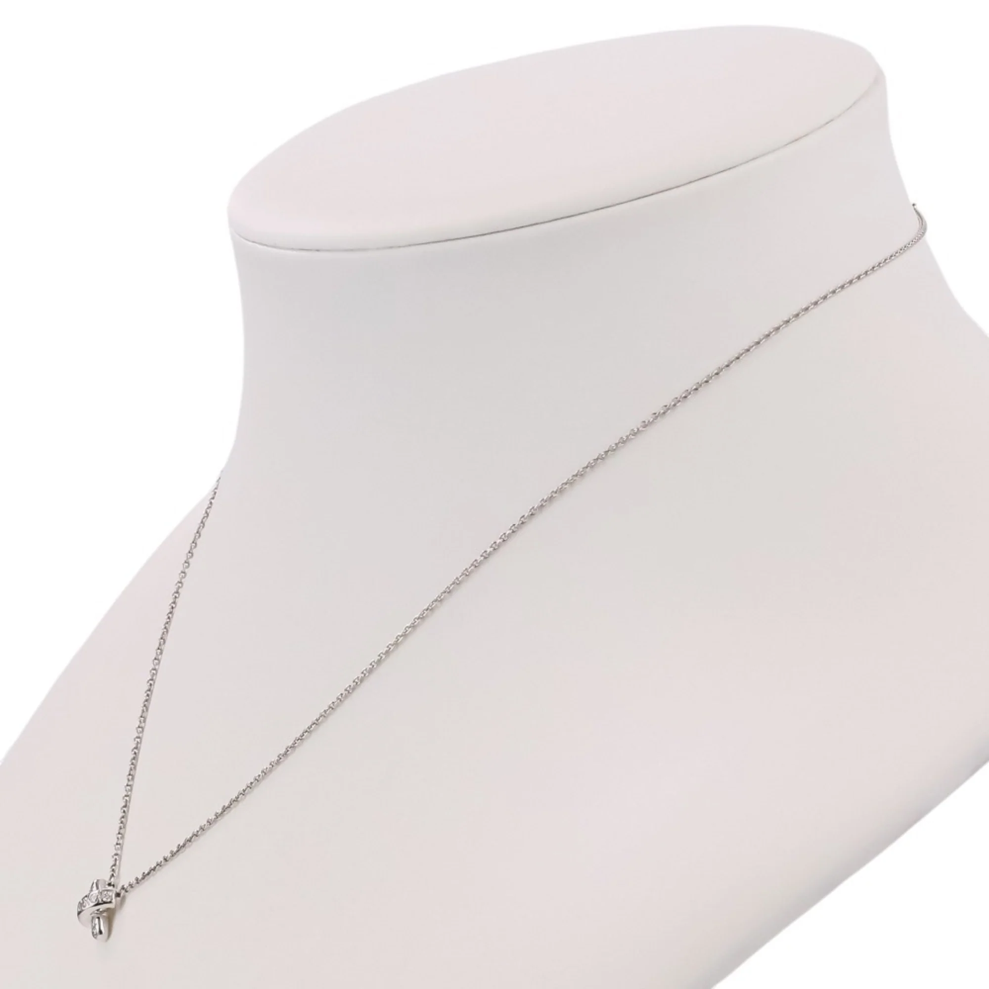 Cross Stitch Pendant Necklace Platinum with Diamond - Image 5