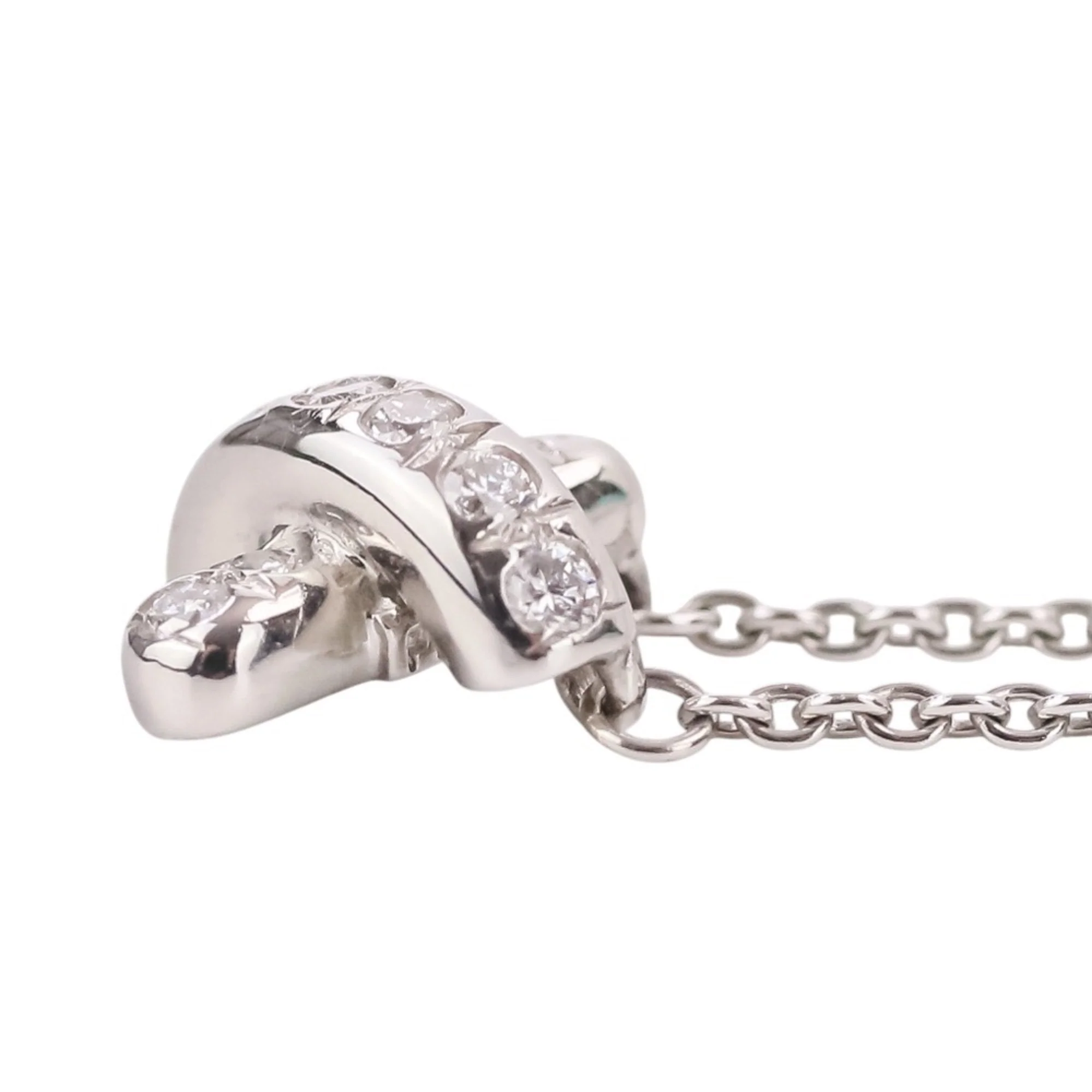 Cross Stitch Pendant Necklace Platinum with Diamond - Image 7