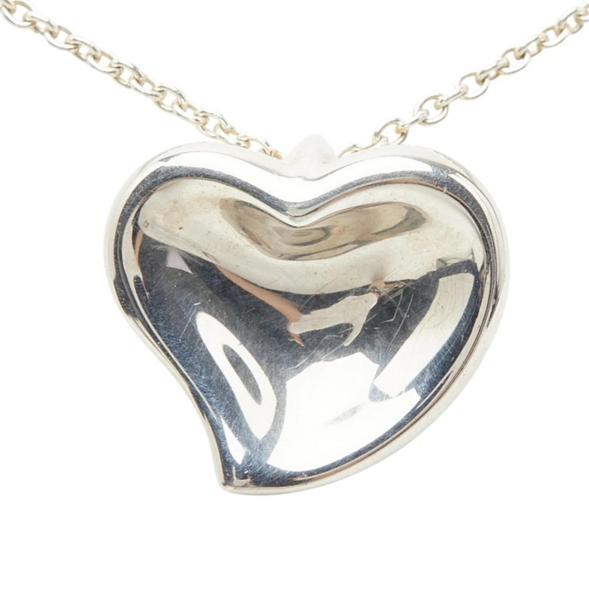 Curved Heart Pendant Necklace Sterling Silver - Image 2