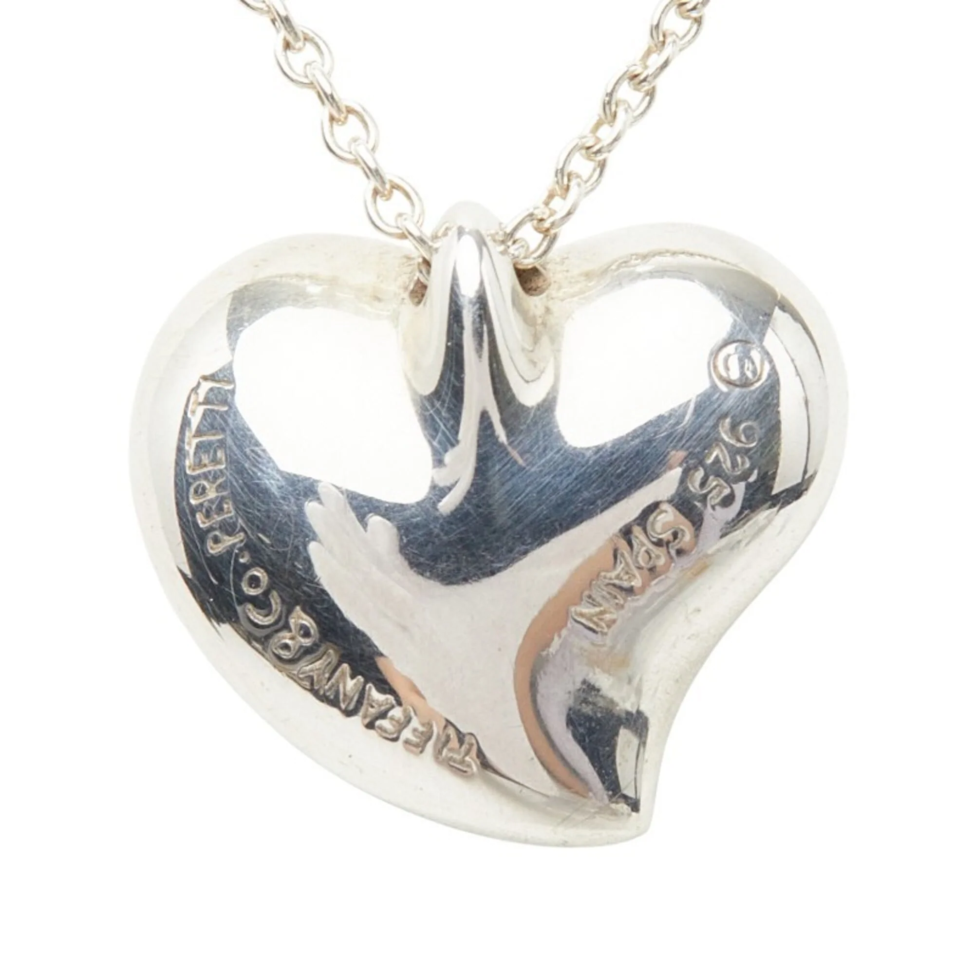 Curved Heart Pendant Necklace Sterling Silver - Image 3