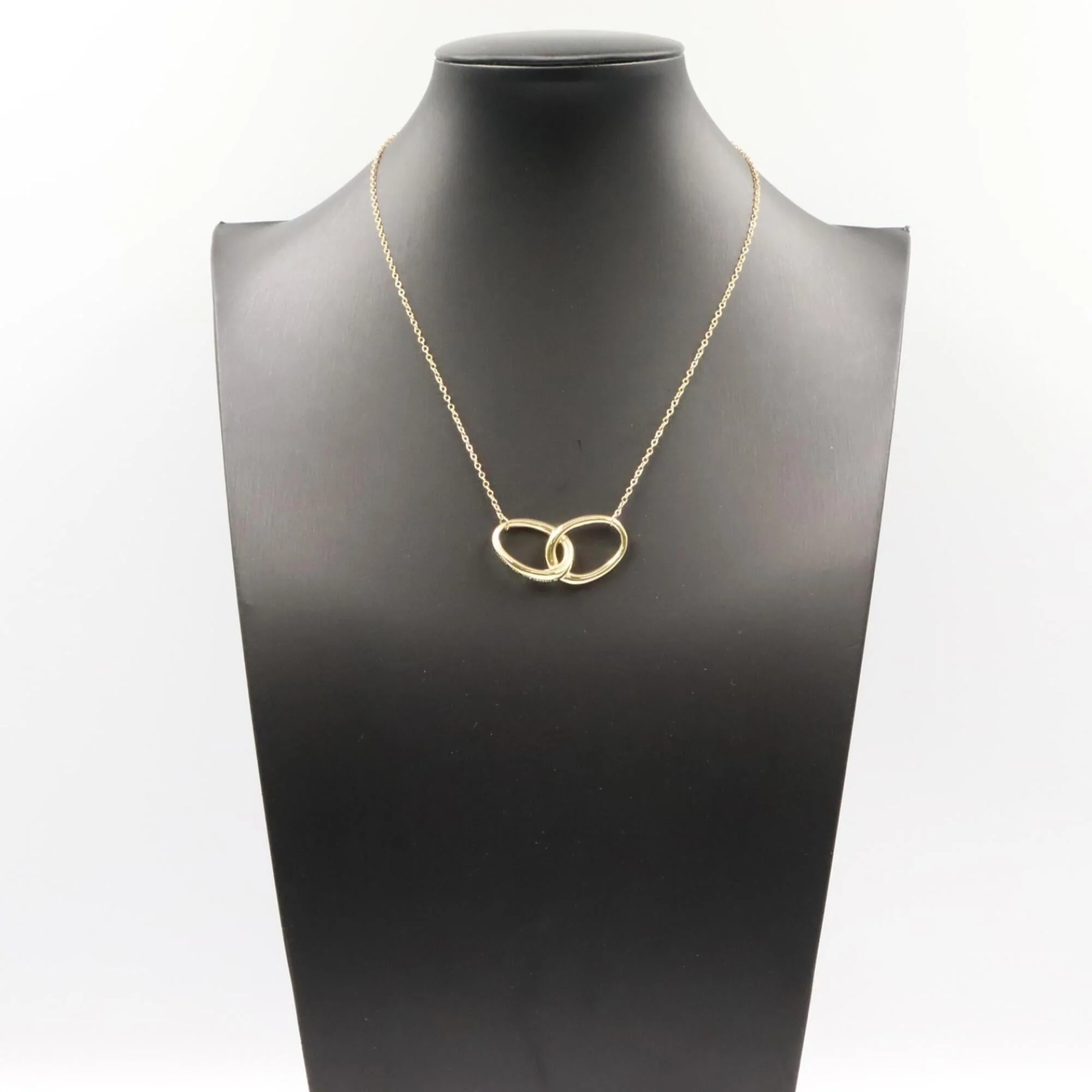 Double Loop Pendant Necklace 18K Yellow Gold - Image 5