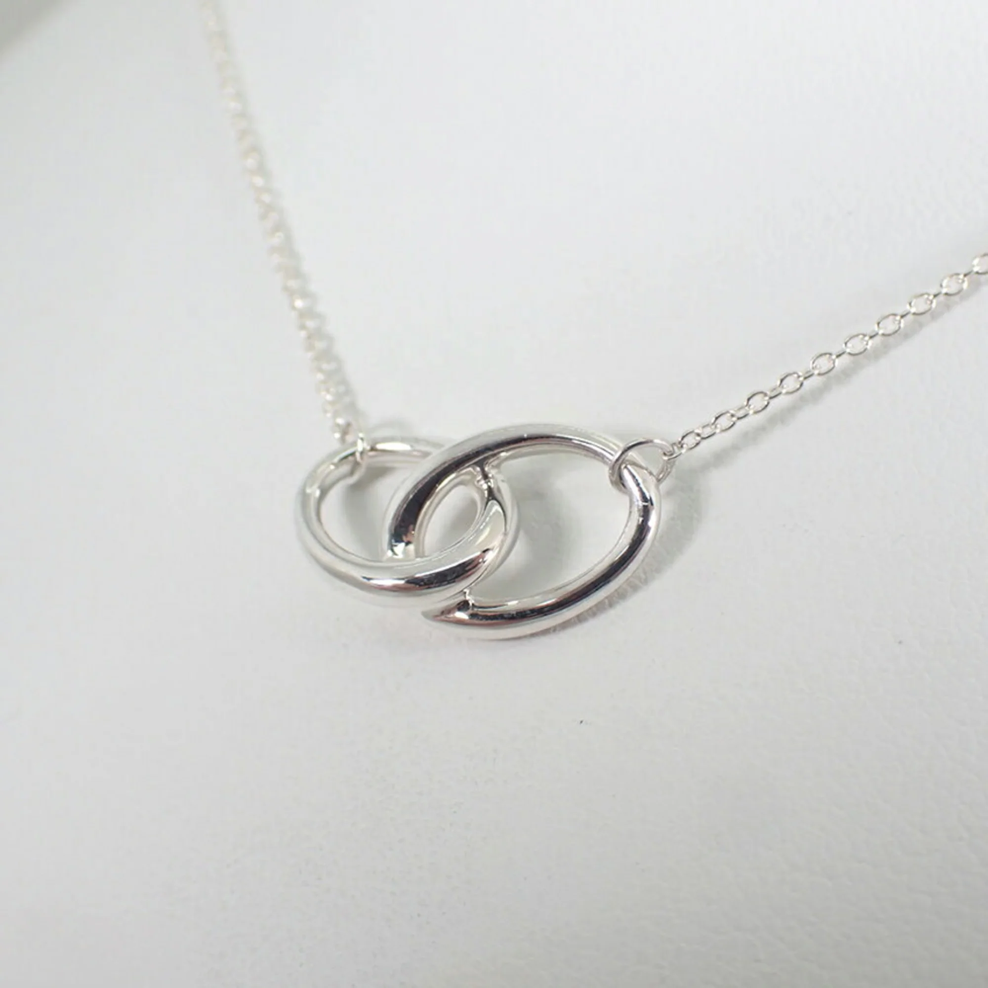Double Loop Pendant Necklace Sterling Silver - Image 3