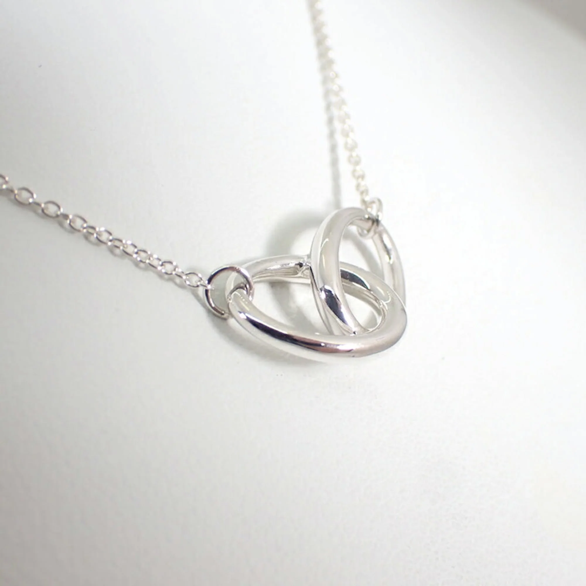 Double Loop Pendant Necklace Sterling Silver - Image 4