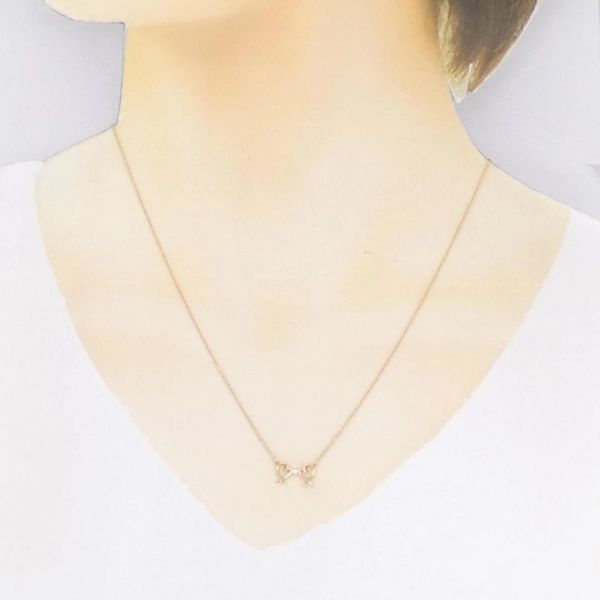 Double Loving Heart Pendant Necklace 18K Rose Gold - Image 6